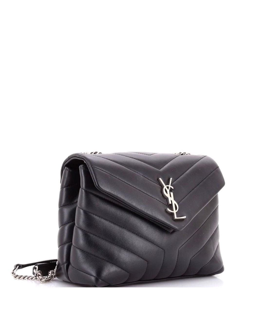 SAINT LAURENT Черная кожаная сумка через плечо, фото 2