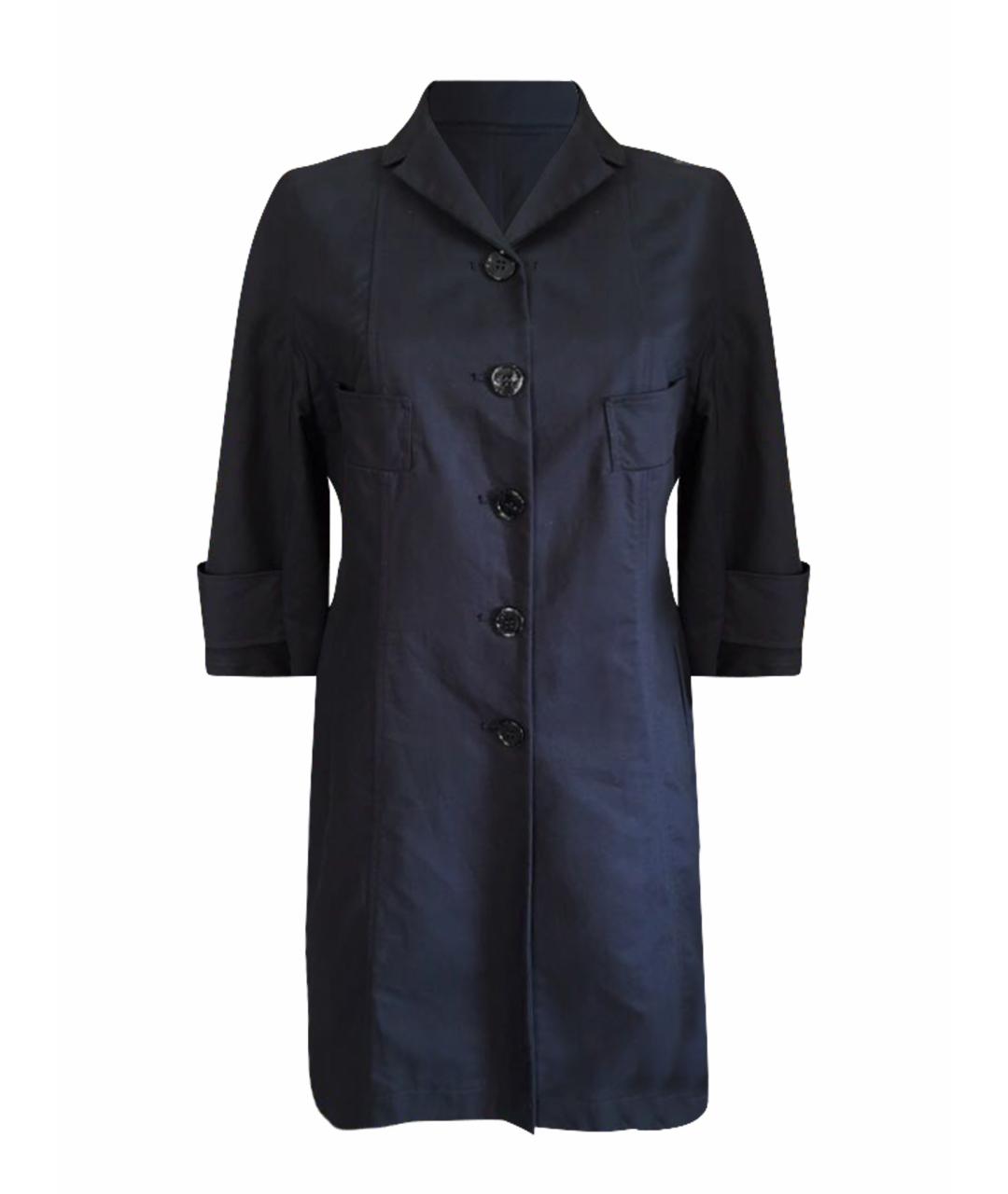 ARMANI COLLEZIONI Темно-синий хлопковый тренч/плащ, фото 1