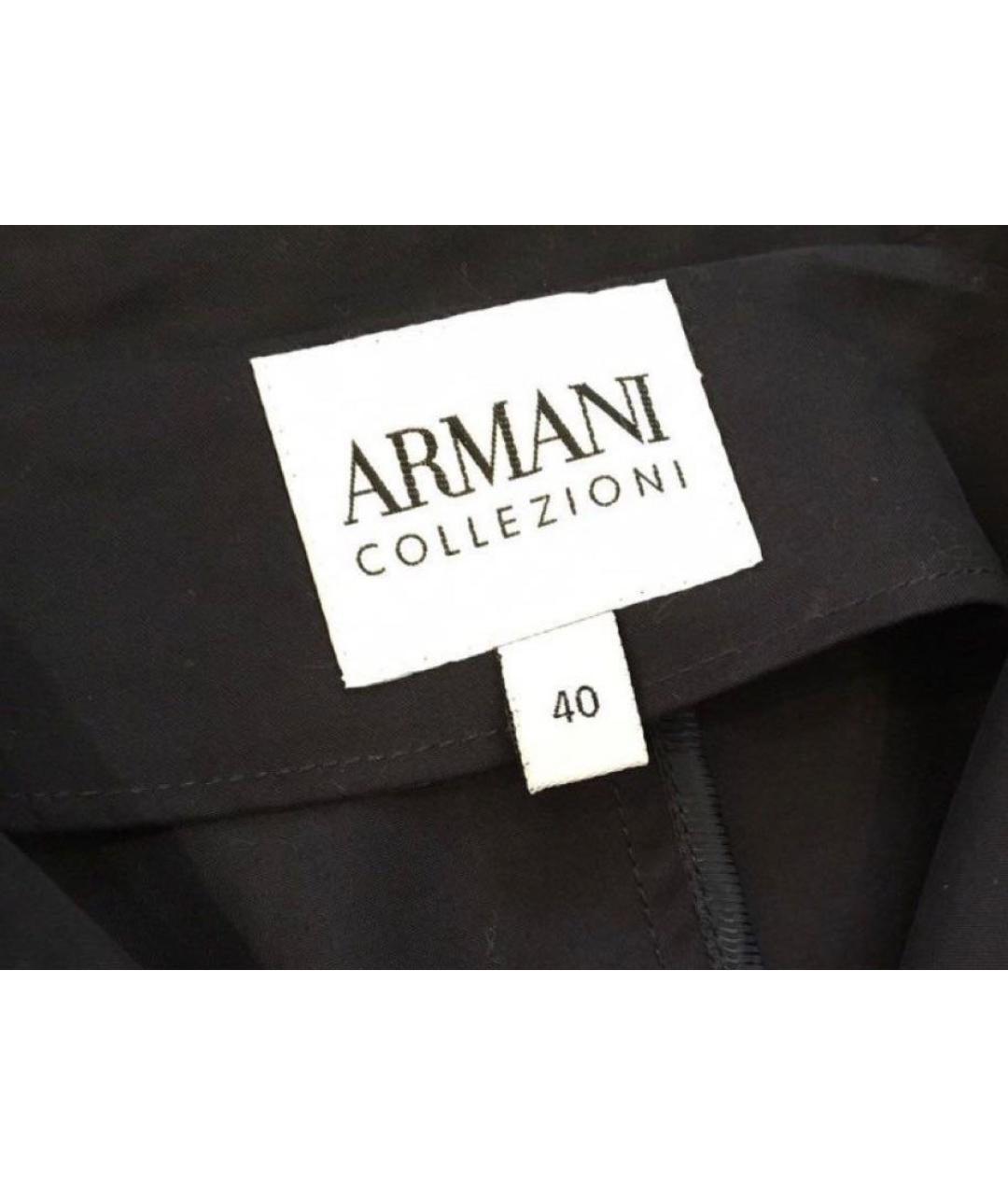 ARMANI COLLEZIONI Темно-синий хлопковый тренч/плащ, фото 4