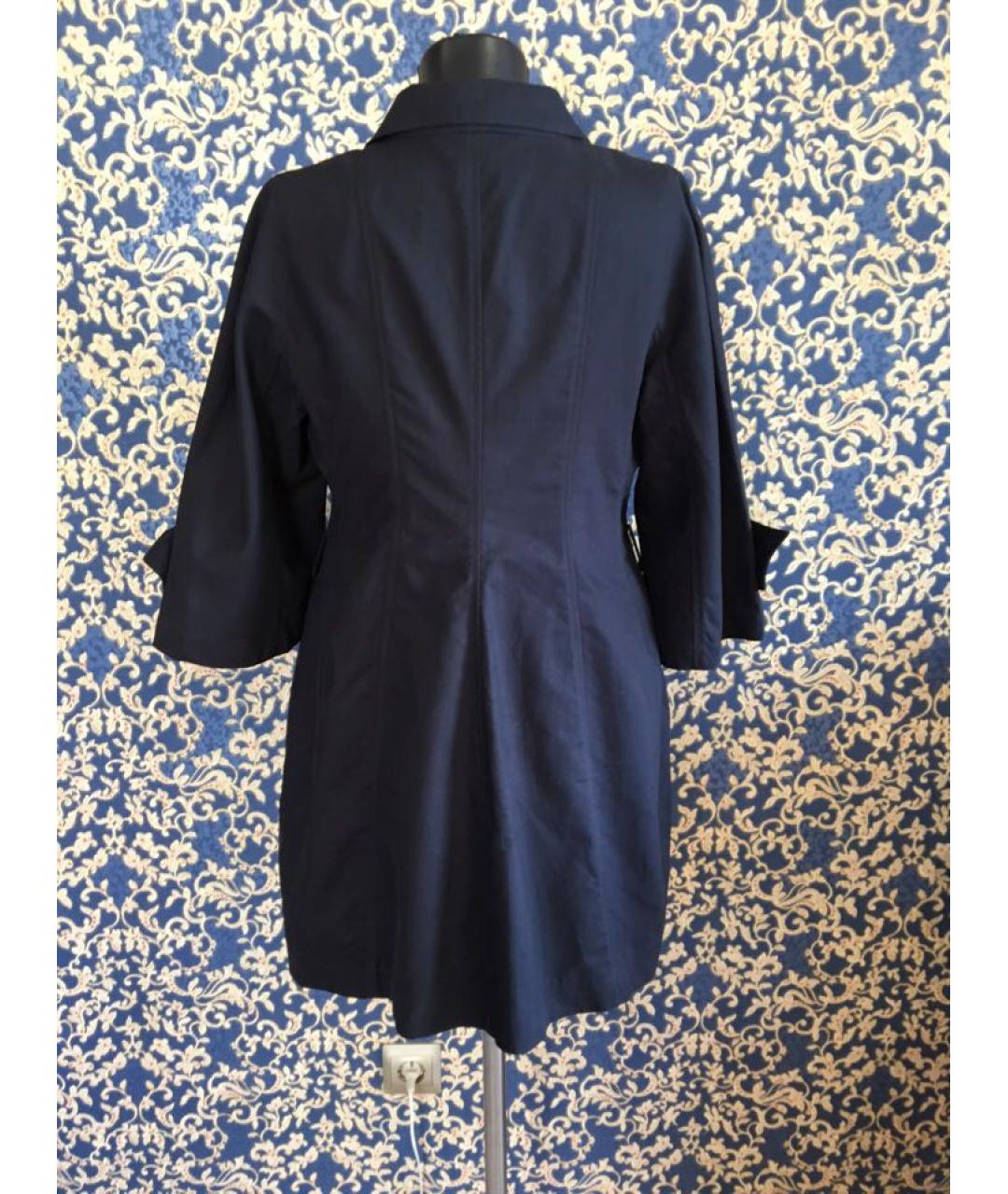 ARMANI COLLEZIONI Темно-синий хлопковый тренч/плащ, фото 2