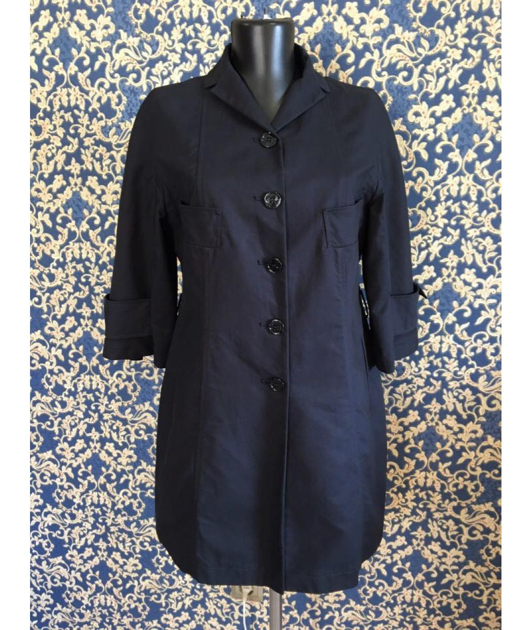 ARMANI COLLEZIONI Темно-синий хлопковый тренч/плащ, фото 9