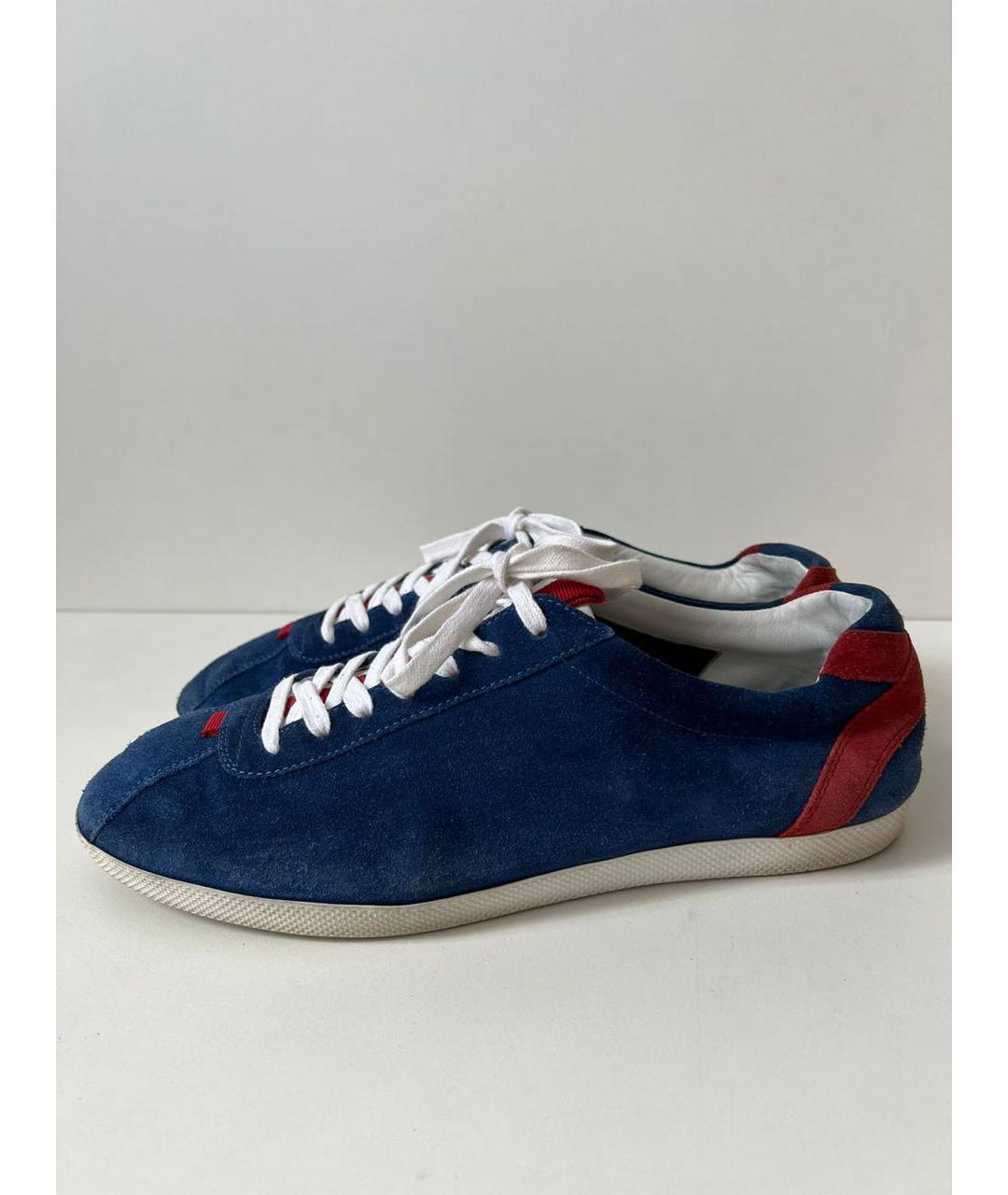 GUCCI Темно-синие замшевые высокие кроссовки / кеды, фото 4