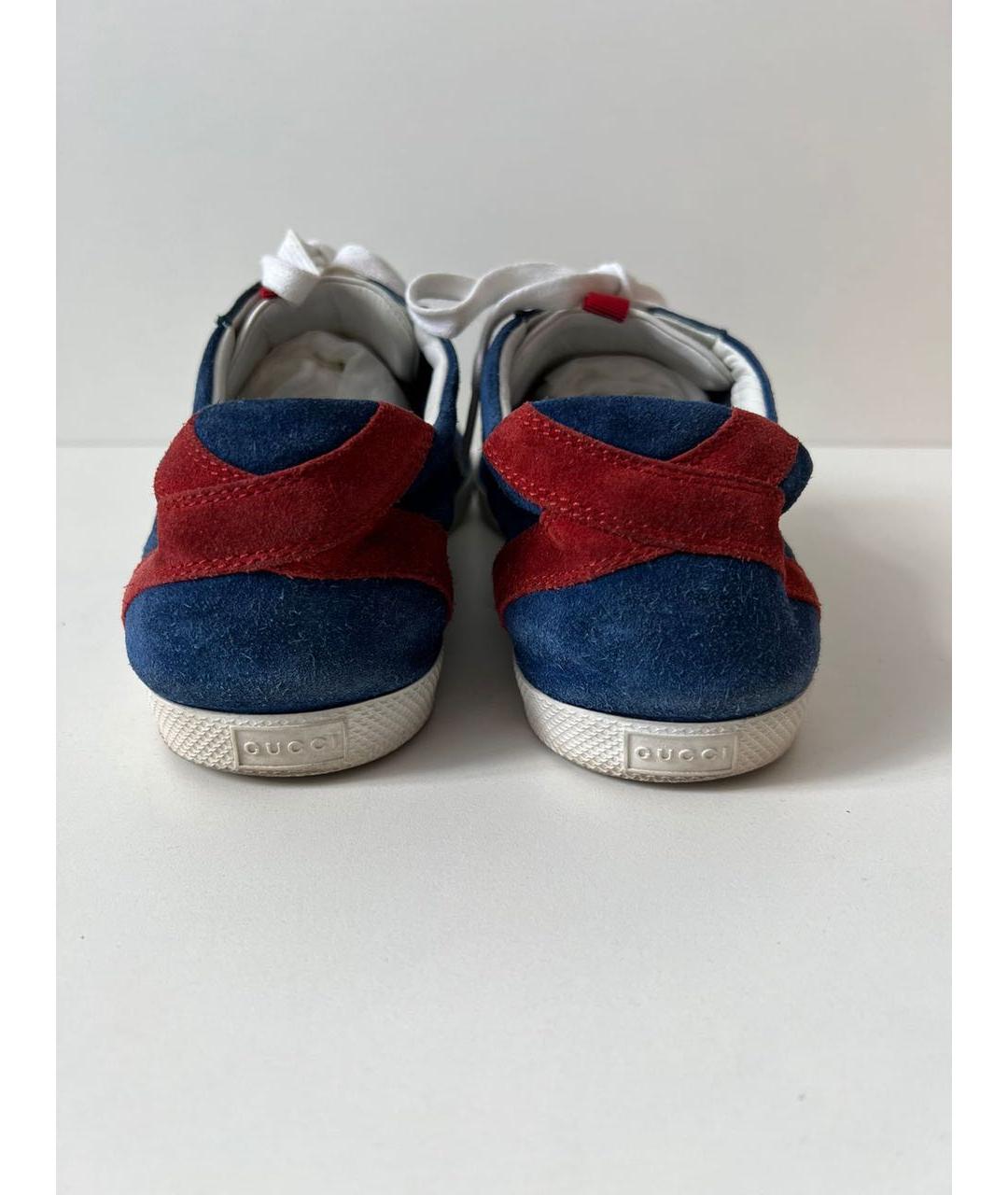 GUCCI Темно-синие замшевые высокие кроссовки / кеды, фото 3