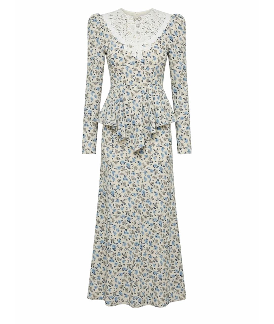 ALESSANDRA RICH Бежевое шелковое платье, фото 1