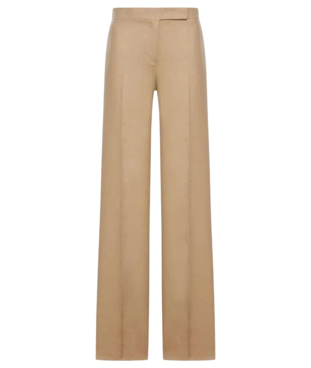 MAX MARA Бежевые льняные брюки широкие, фото 1