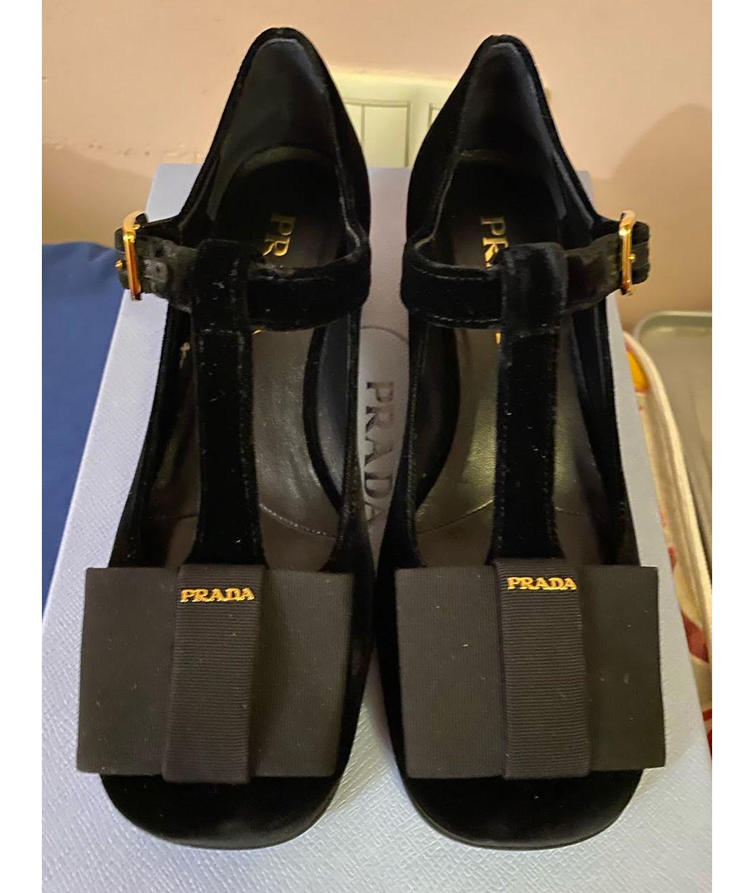 PRADA Черные бархатные туфли, фото 2