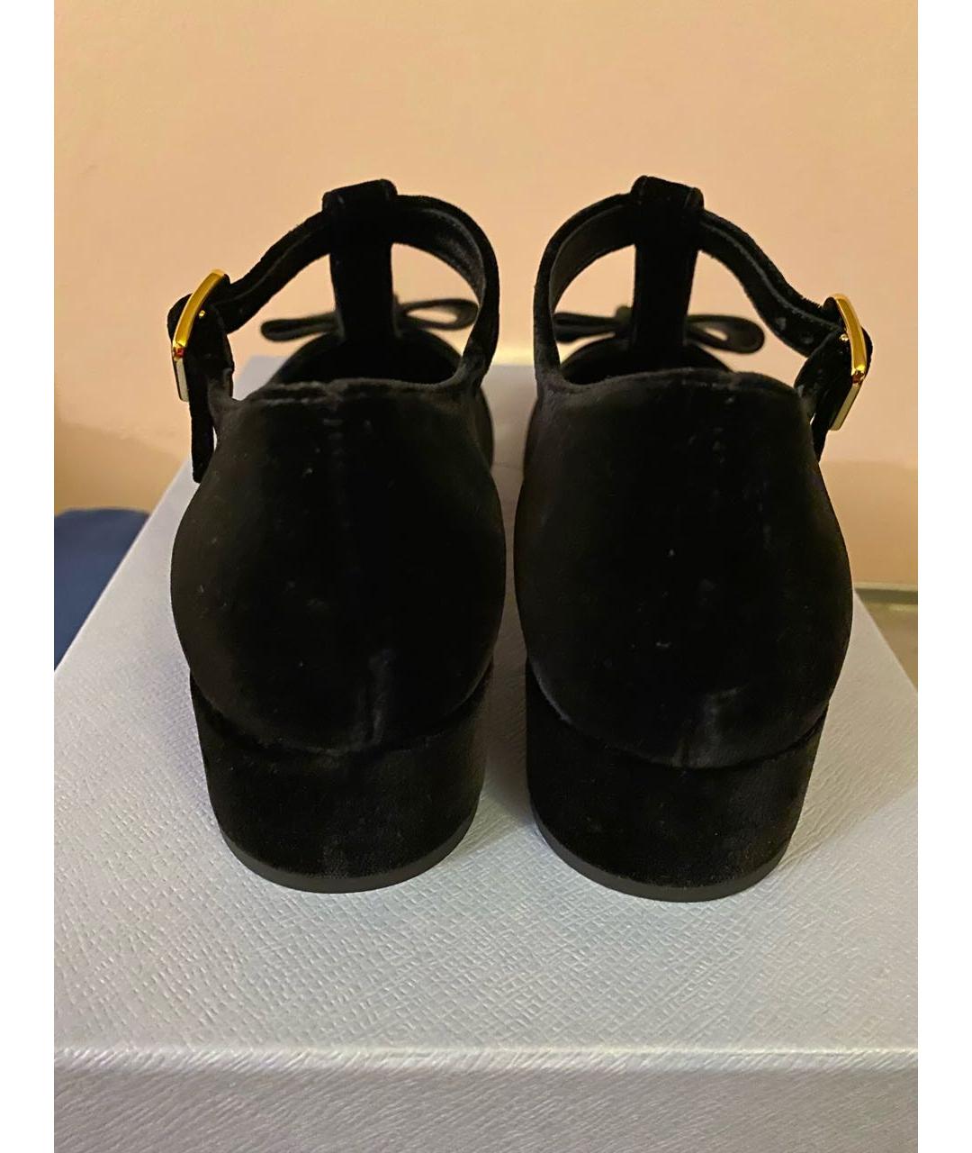 PRADA Черные бархатные туфли, фото 4