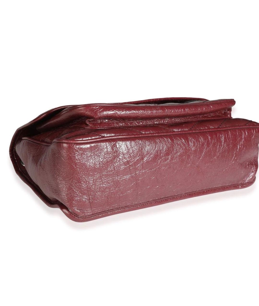 SAINT LAURENT Бордовая кожаная сумка через плечо, фото 4