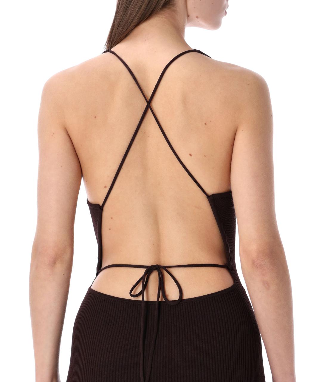 SESSUN Коричневое вискозное повседневное платье, фото 3