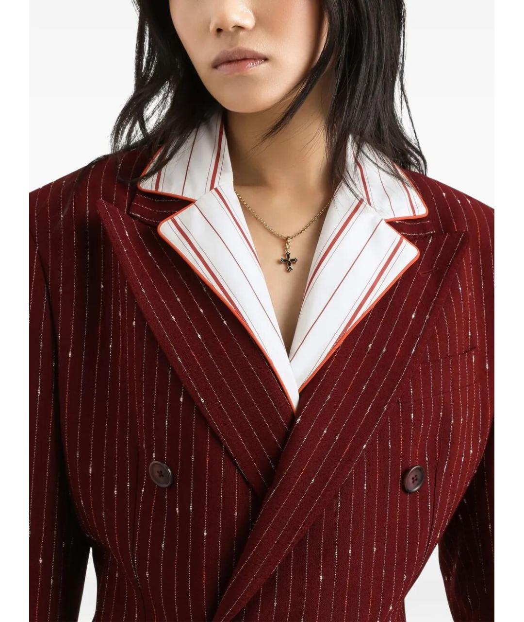 DOLCE&GABBANA Бордовый вискозный жакет/пиджак, фото 5