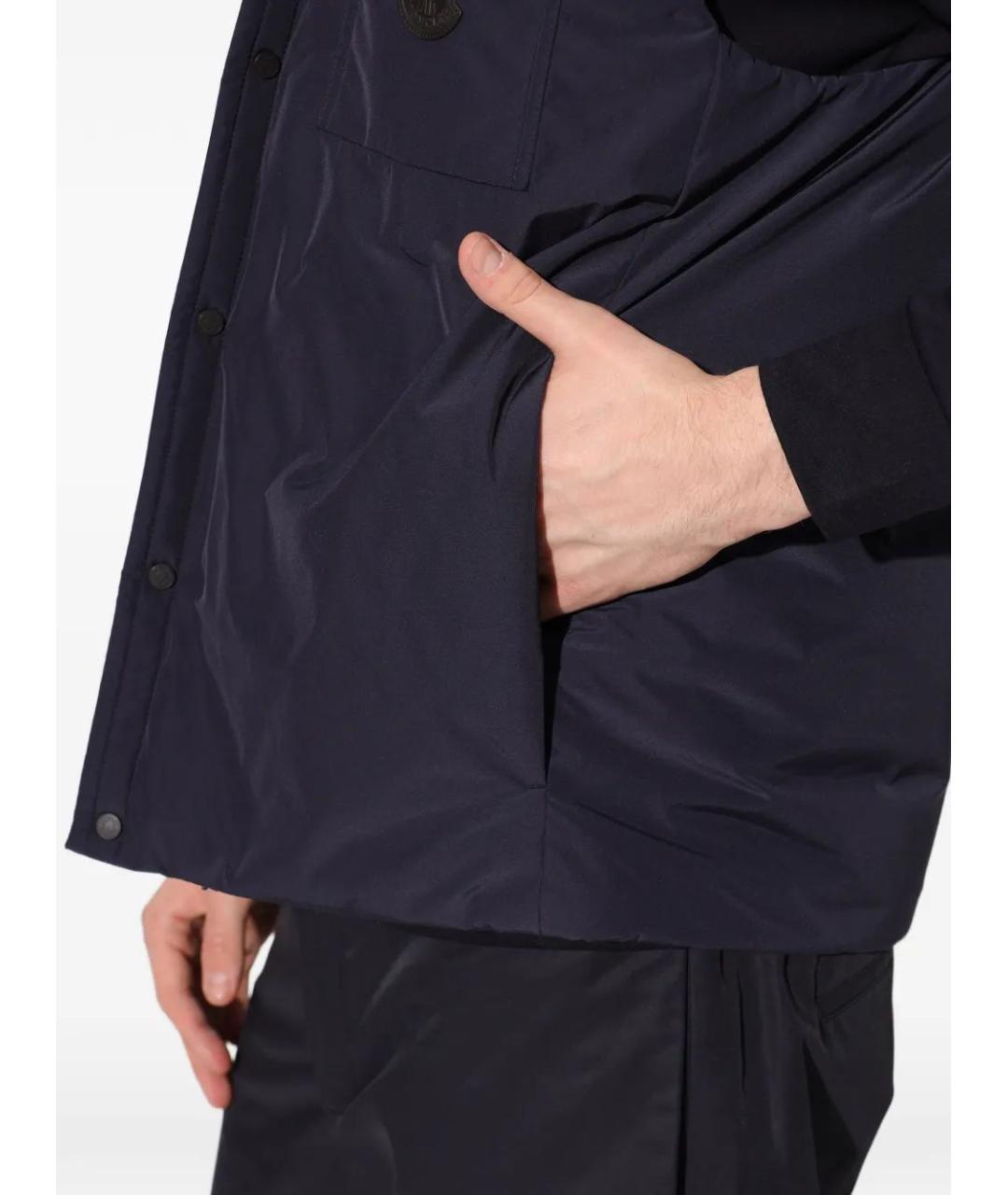 MONCLER Темно-синий полиэстеровый жилет, фото 5