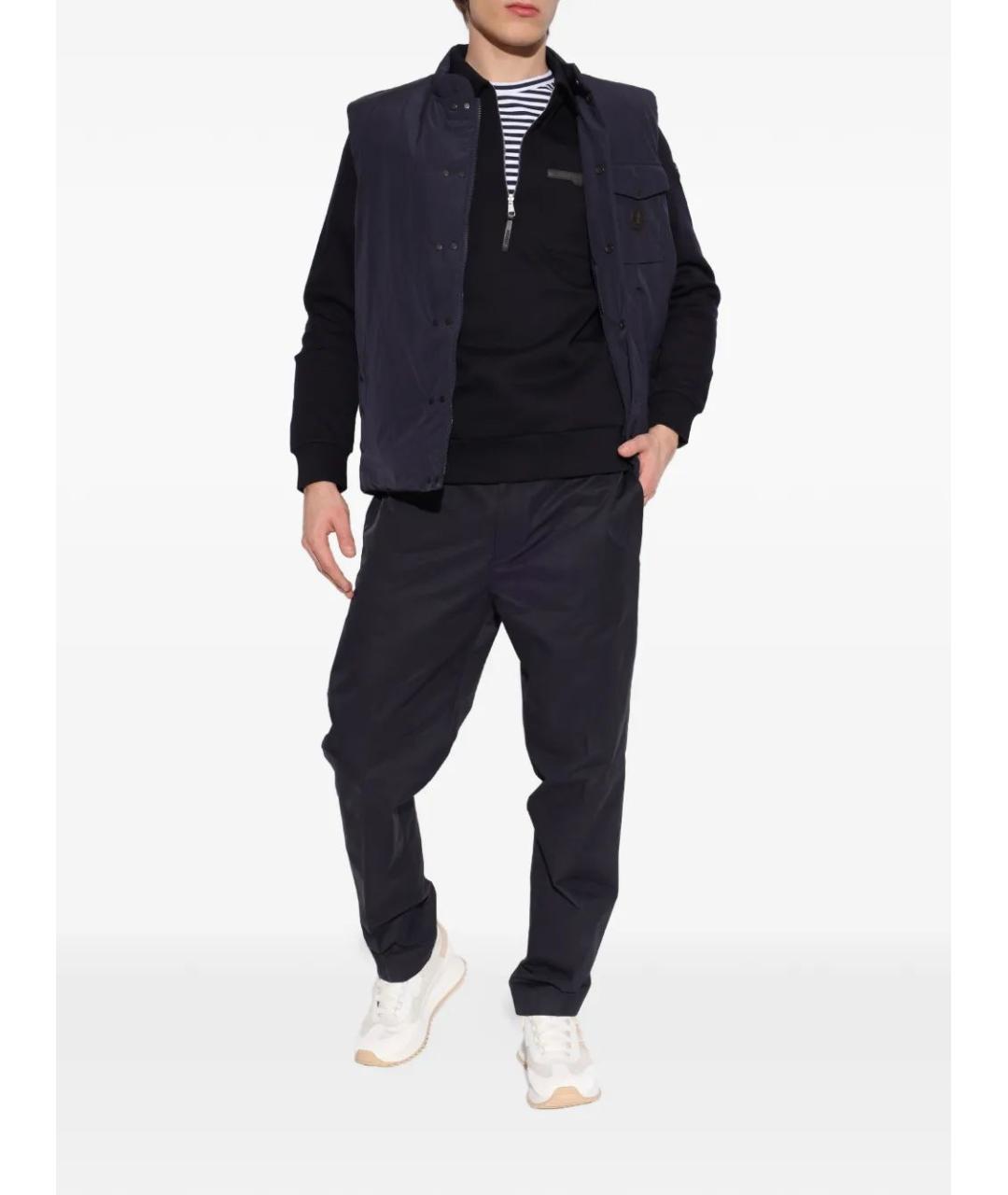 MONCLER Темно-синий полиэстеровый жилет, фото 2