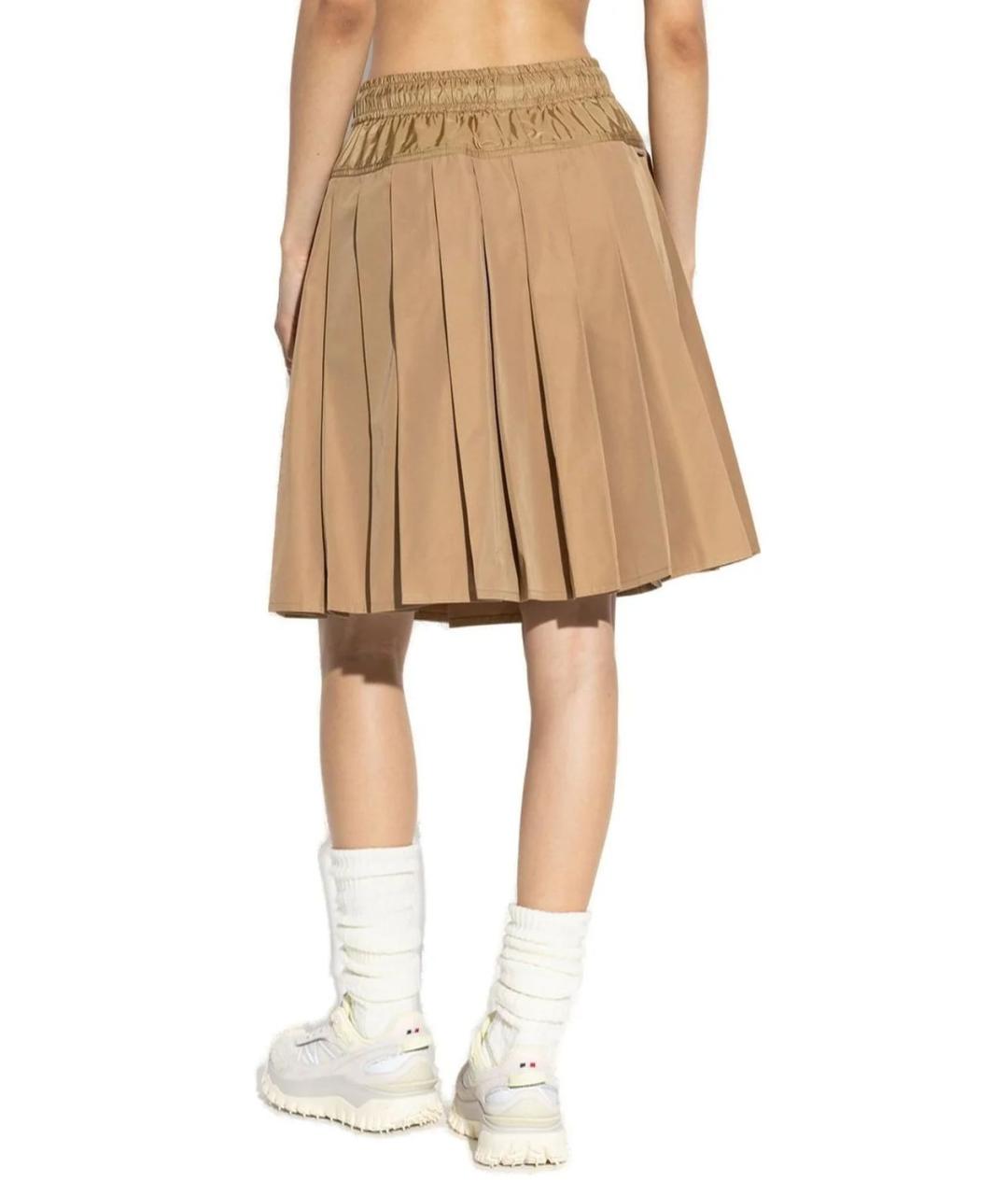 MONCLER Бежевая полиэстеровая юбка миди, фото 3