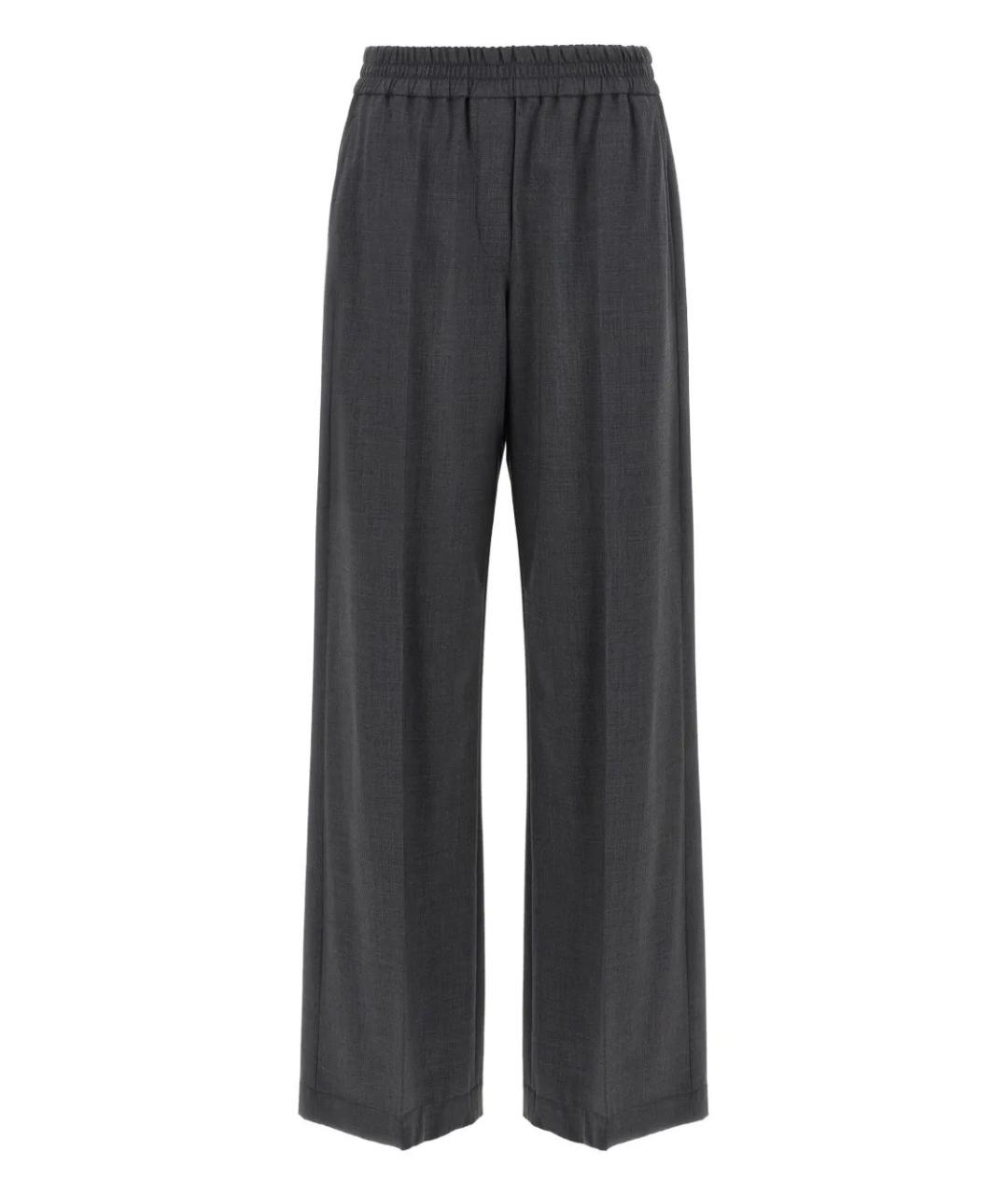 BRUNELLO CUCINELLI Серые шерстяные прямые брюки, фото 1