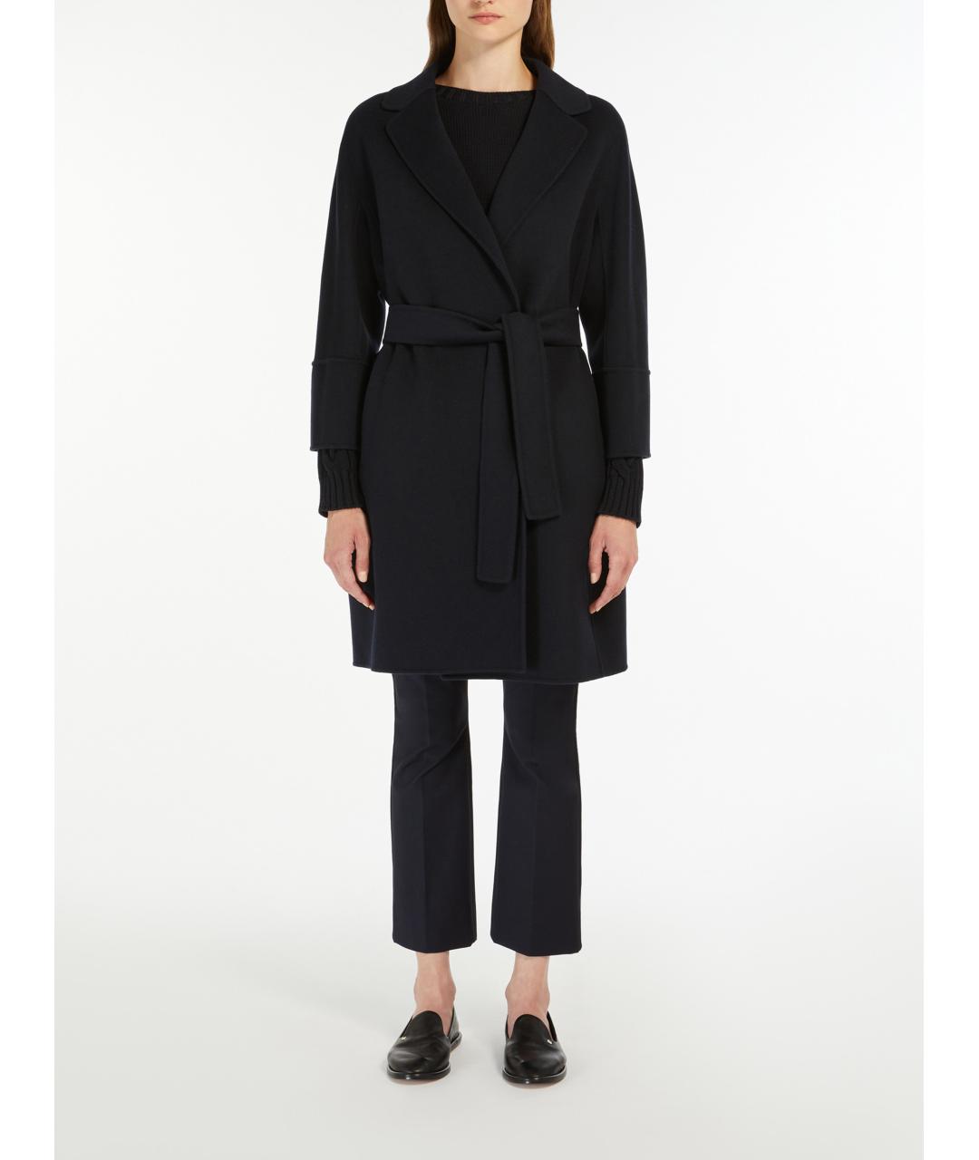 'S MAX MARA Темно-синее шерстяное пальто, фото 2