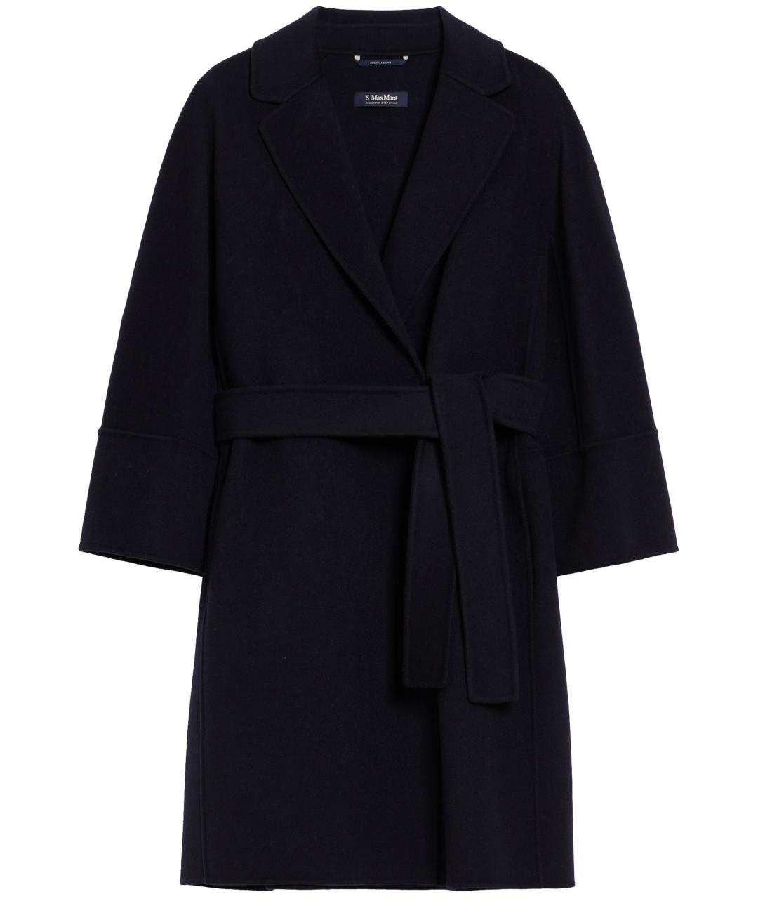 'S MAX MARA Темно-синее шерстяное пальто, фото 1