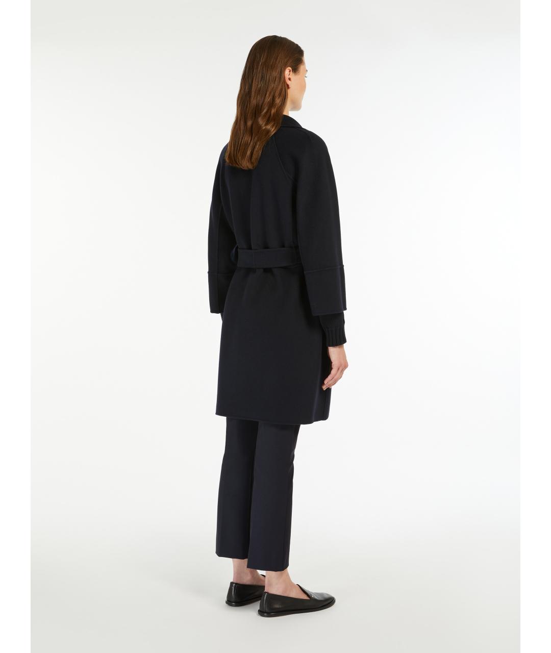 'S MAX MARA Темно-синее шерстяное пальто, фото 4
