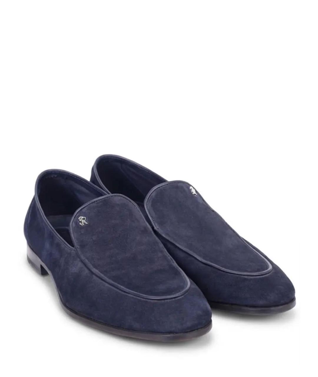 STEFANO RICCI Синие замшевые лоферы, фото 2