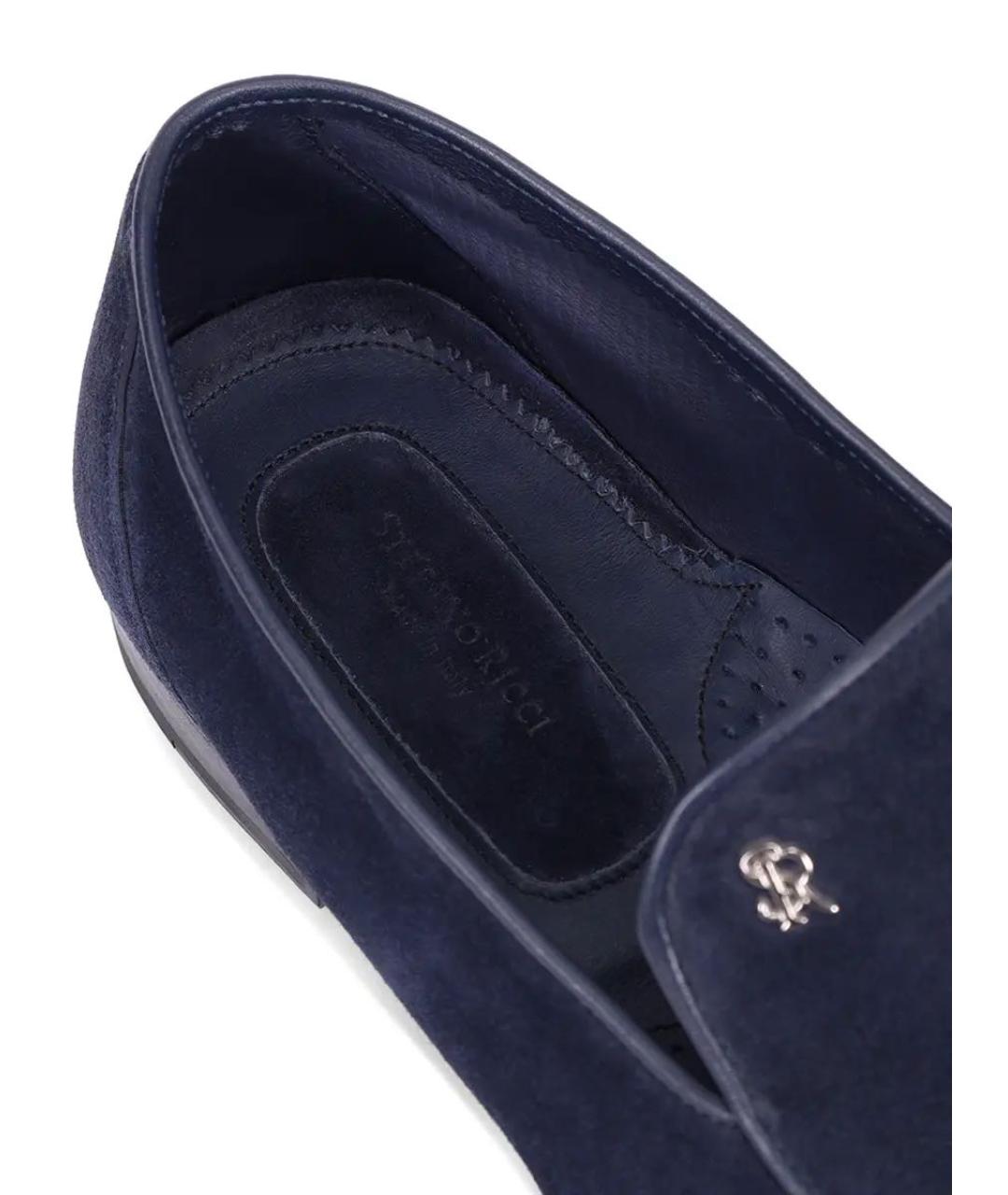 STEFANO RICCI Синие замшевые лоферы, фото 4