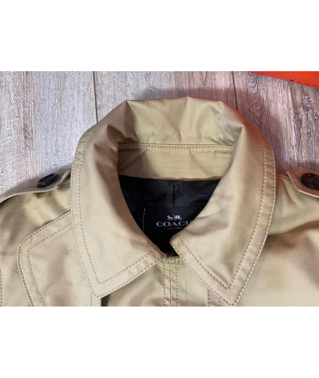 COACH Бежевый хлопковый тренч/плащ, фото 4