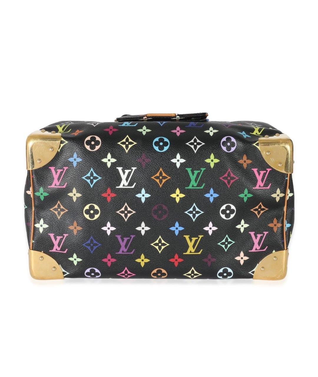 LOUIS VUITTON Черная кожаная сумка с короткими ручками, фото 3