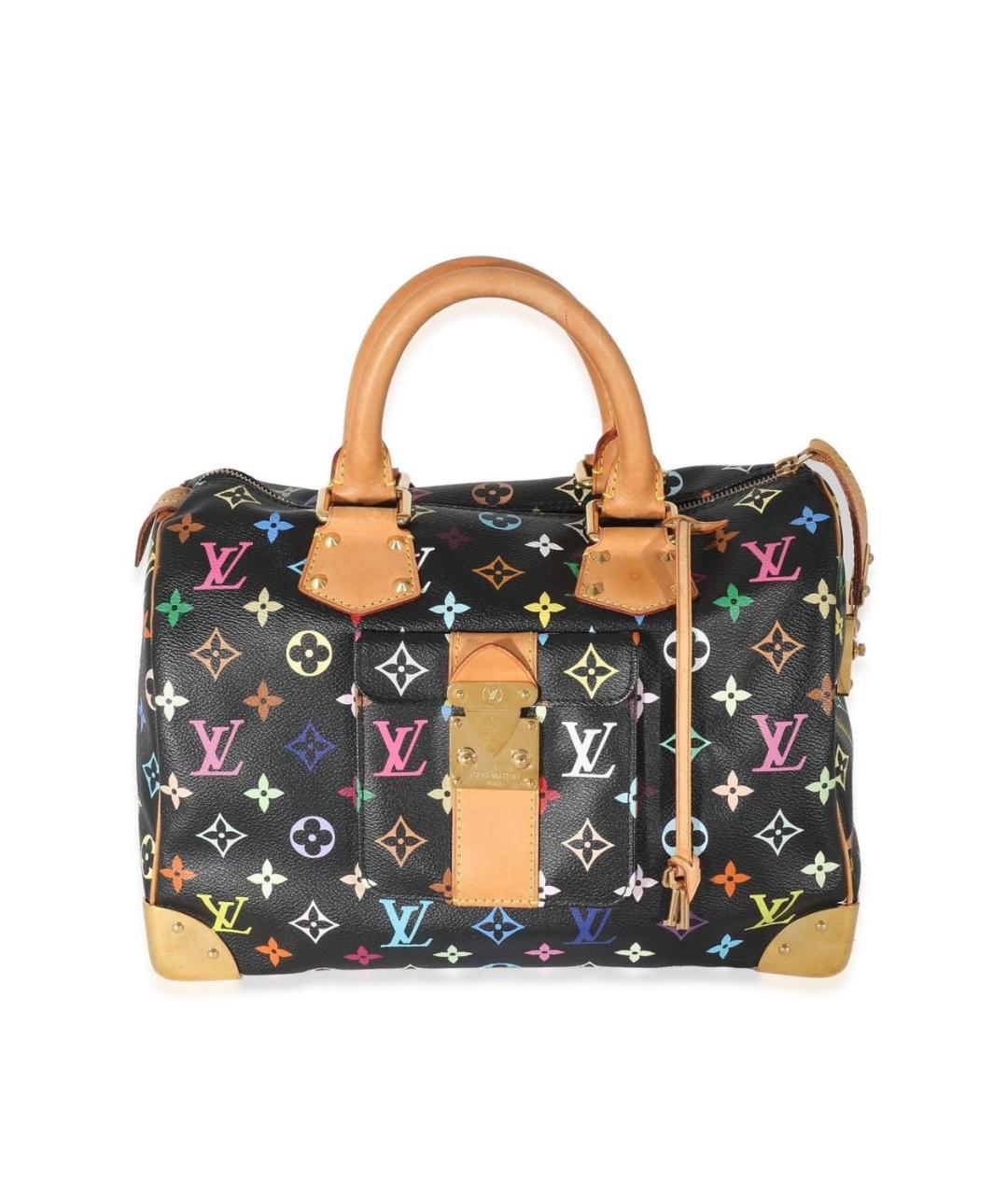 LOUIS VUITTON Черная кожаная сумка с короткими ручками, фото 7