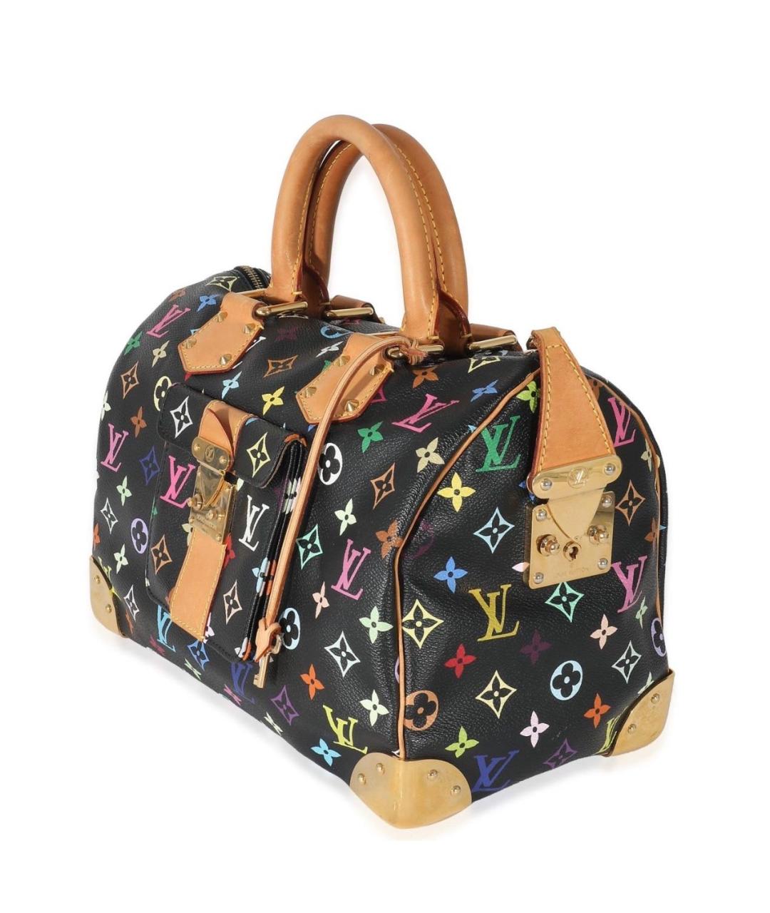 LOUIS VUITTON Черная кожаная сумка с короткими ручками, фото 2