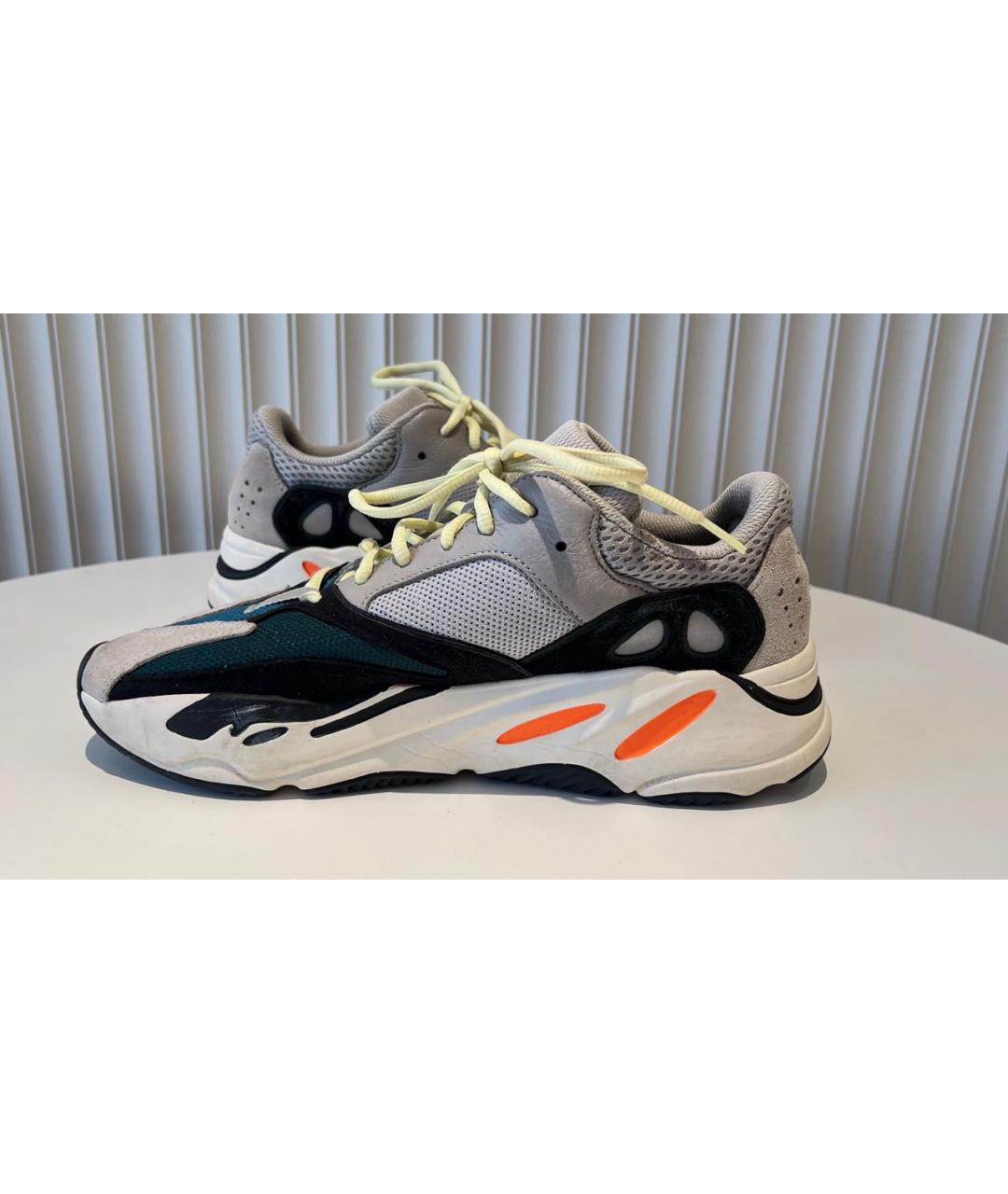 ADIDAS YEEZY Серые текстильные высокие кроссовки / кеды, фото 3