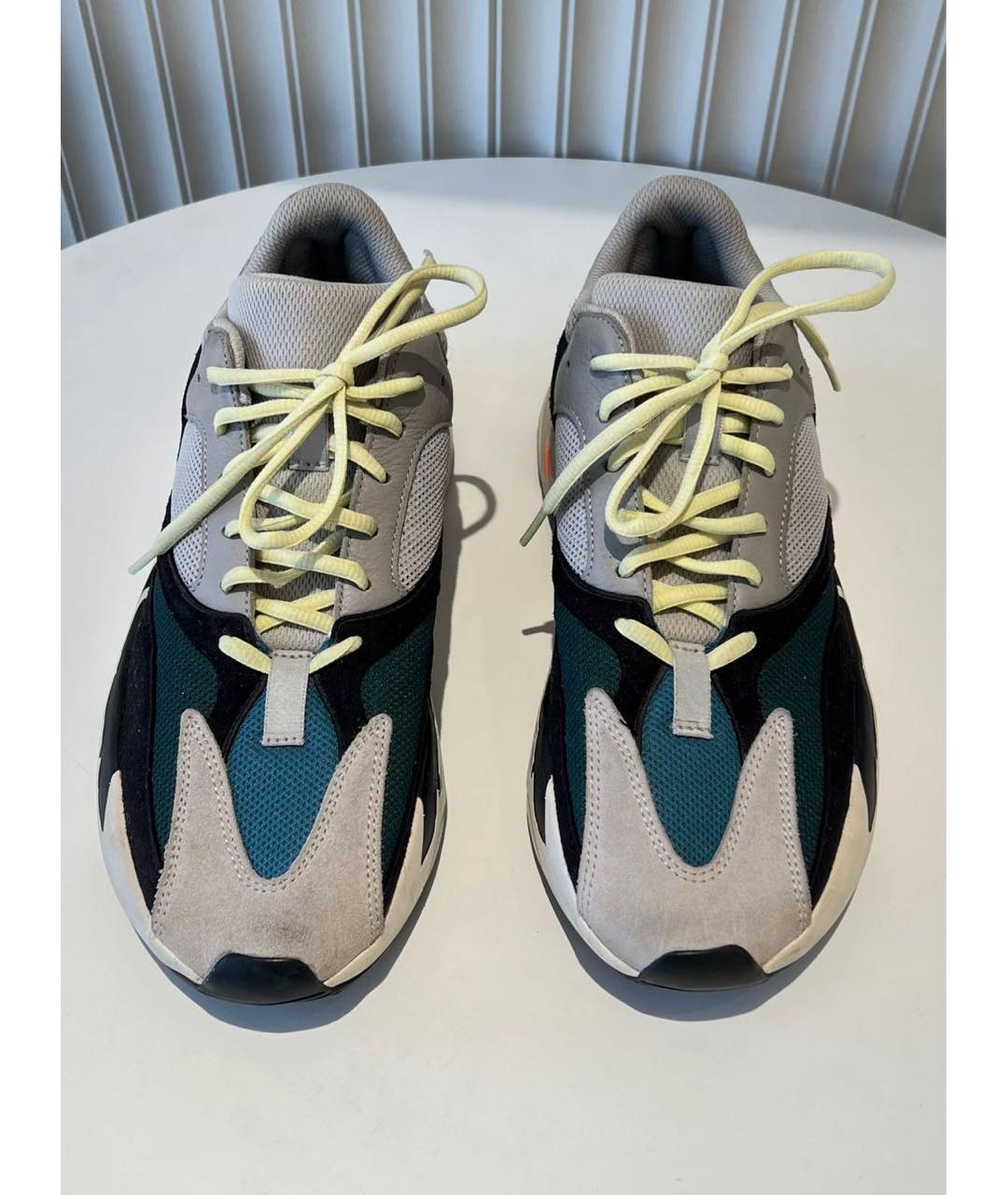 ADIDAS YEEZY Серые текстильные высокие кроссовки / кеды, фото 4