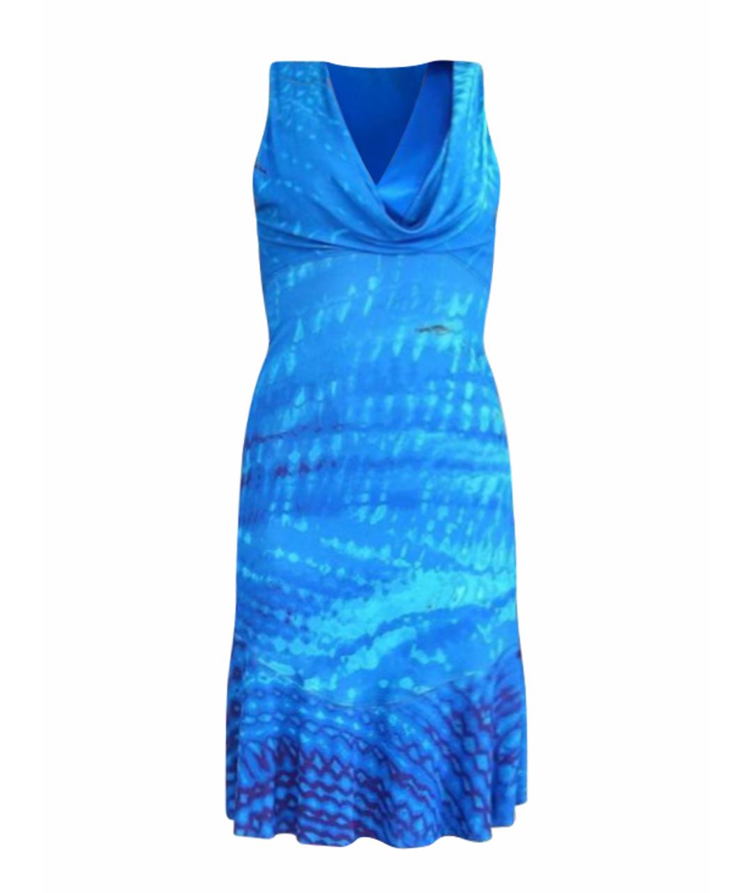 ROBERTO CAVALLI Синее вискозное платье, фото 1