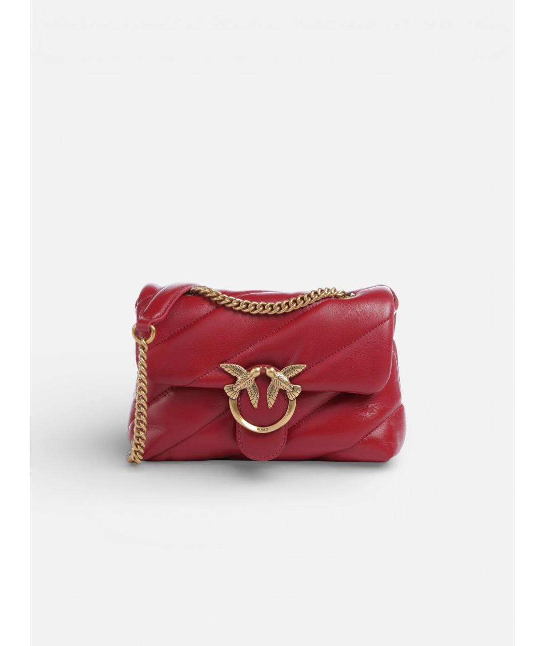 PINKO Красная кожаная сумка через плечо, фото 6