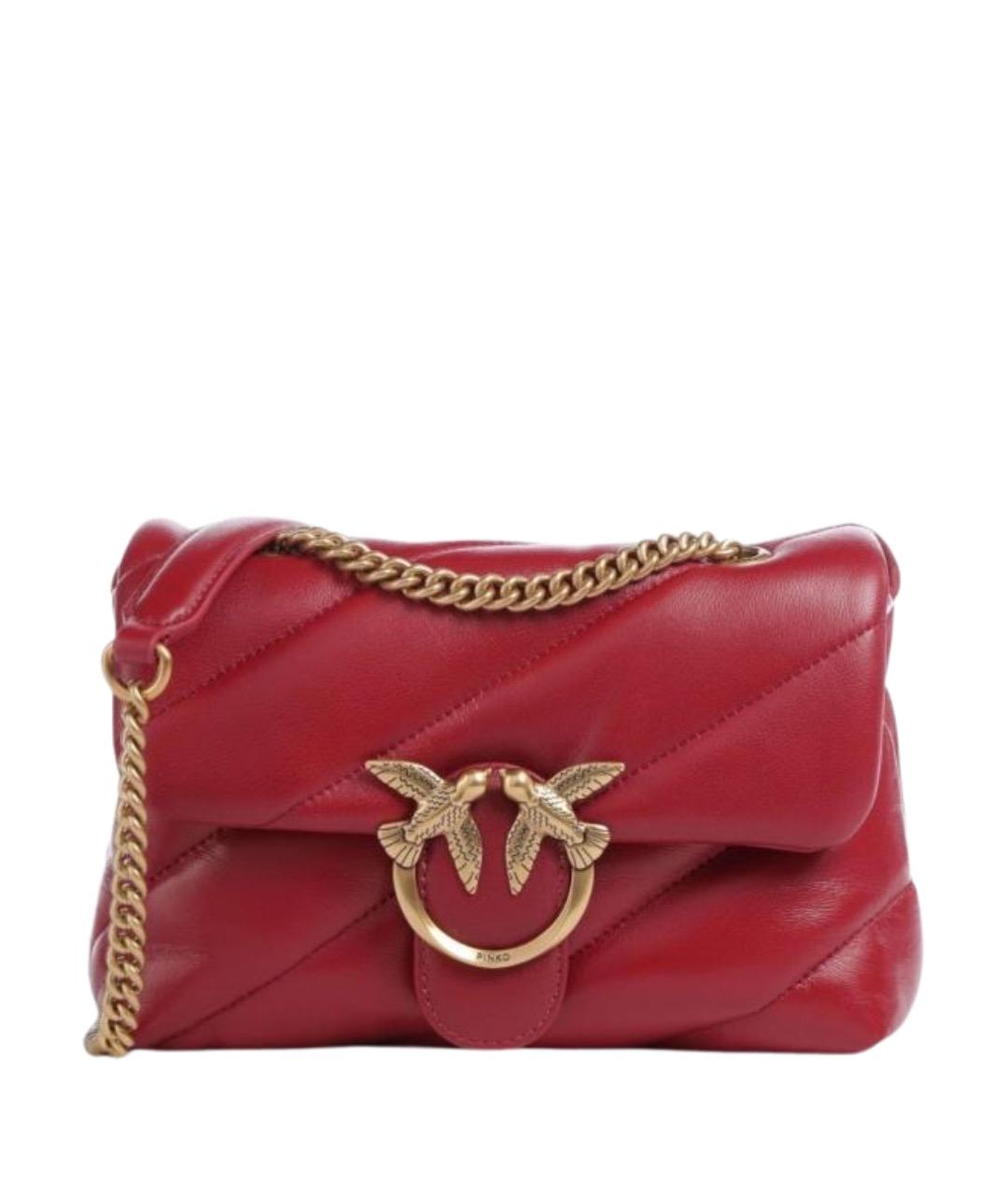 PINKO Красная кожаная сумка через плечо, фото 1