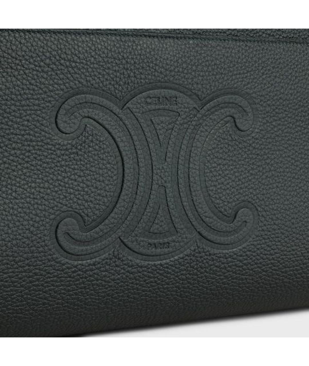 CELINE Зеленая кожаная сумка тоут, фото 5