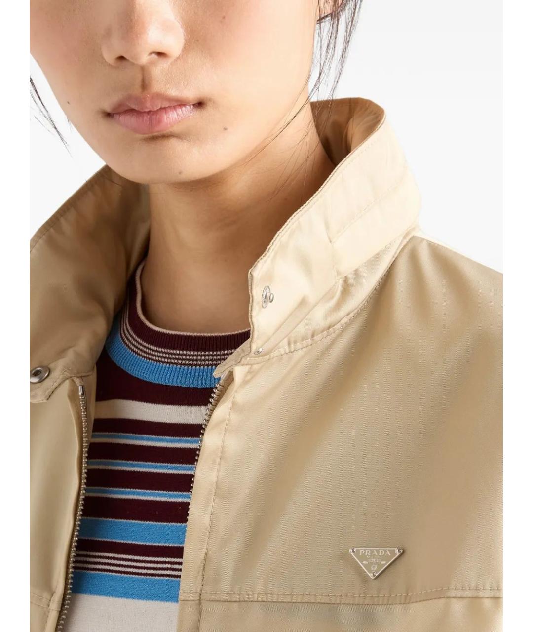 PRADA Бежевая полиамидовая куртка, фото 5