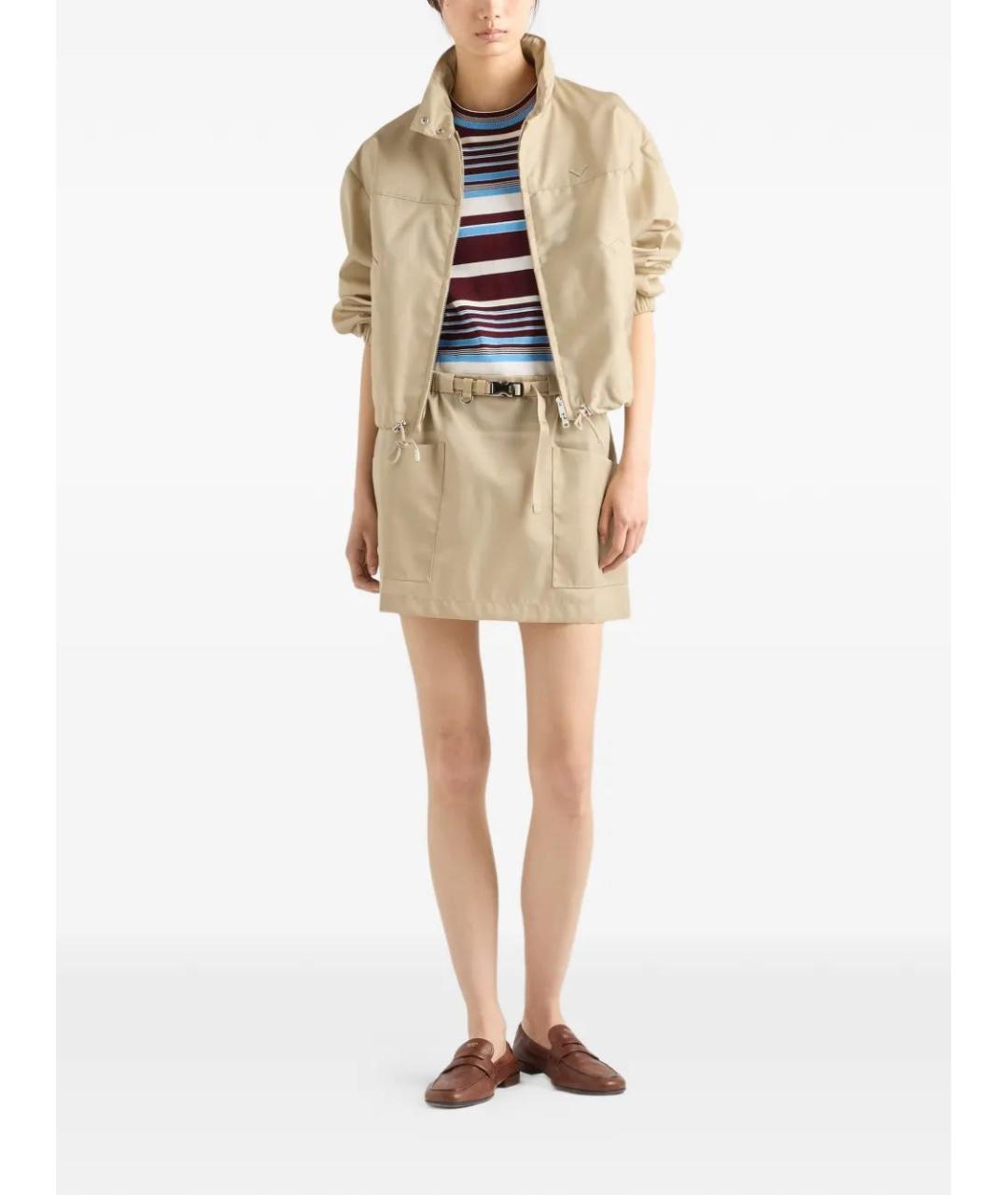 PRADA Бежевая полиамидовая куртка, фото 2