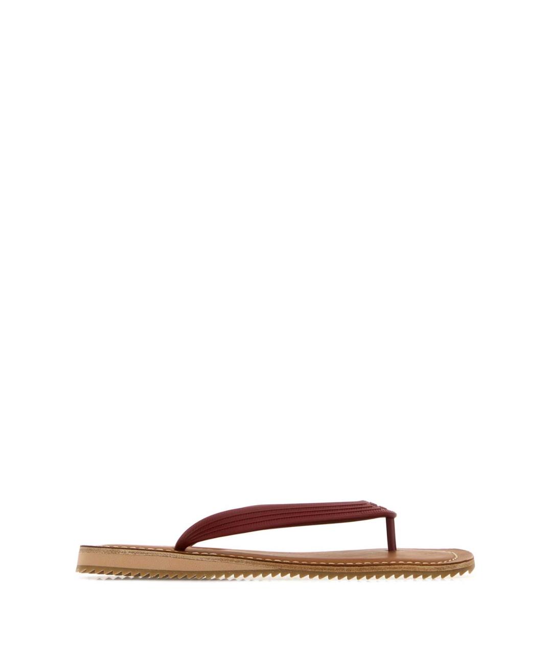 MIU MIU Красные кожаные шлепанцы, фото 1
