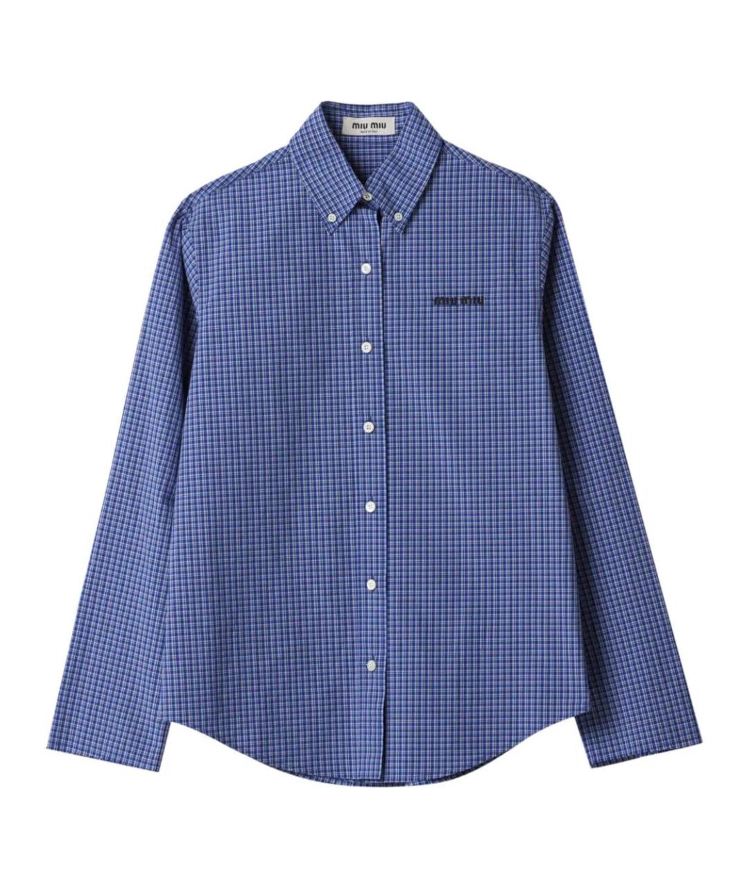MIU MIU Синяя хлопковая рубашка, фото 1
