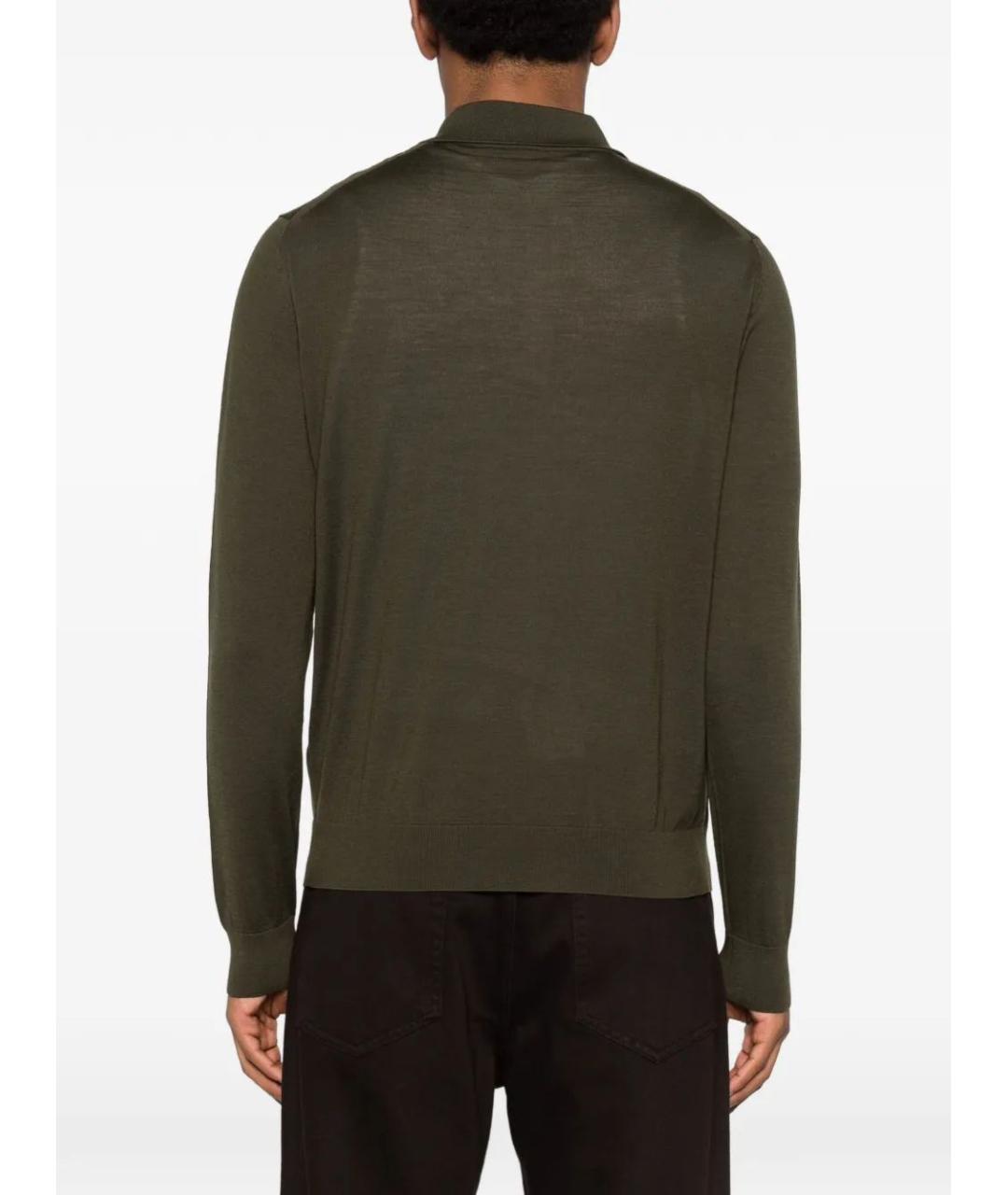 PRADA Зеленые хлопковое поло с длинным рукавом, фото 4