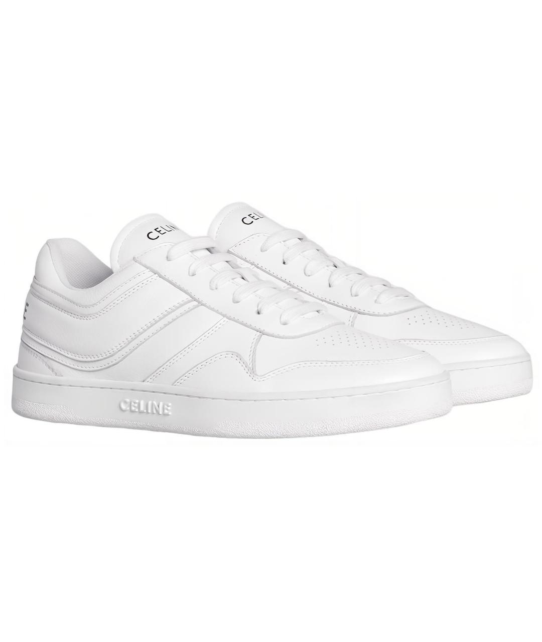 CELINE Белые кожаные кеды, фото 2