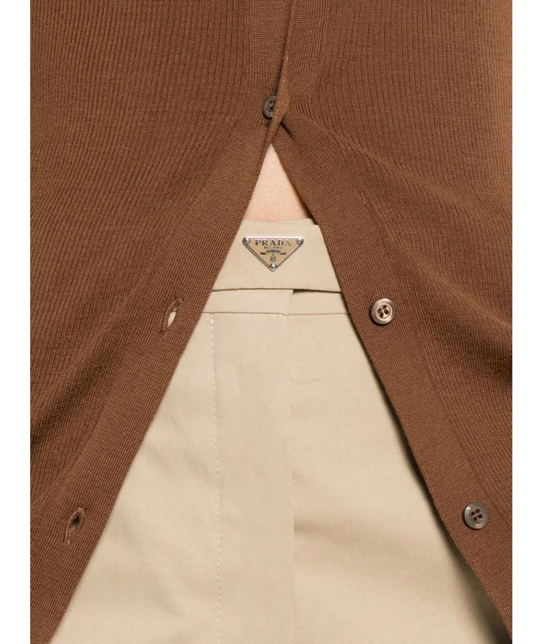 PRADA Бежевые хлопковые прямые брюки, фото 5