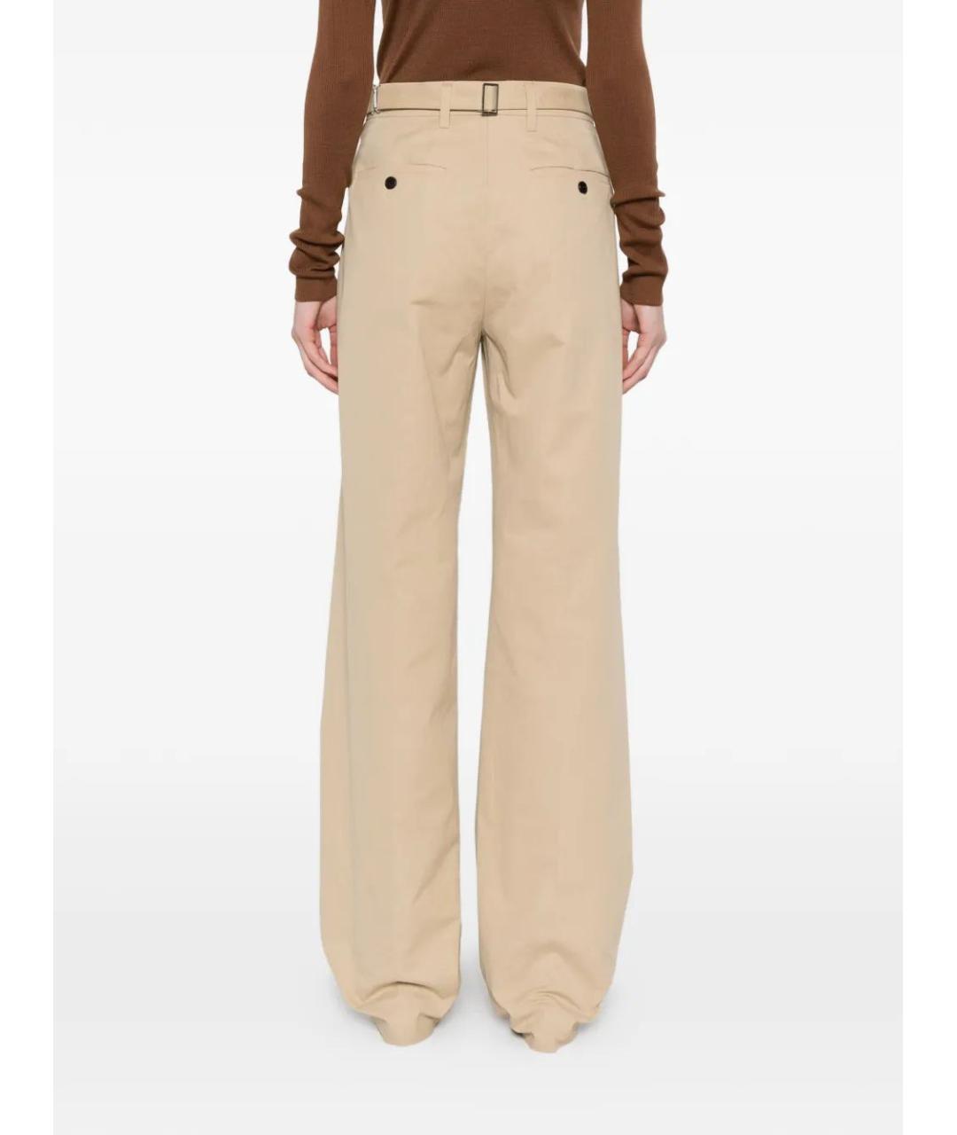 PRADA Бежевые хлопковые прямые брюки, фото 4