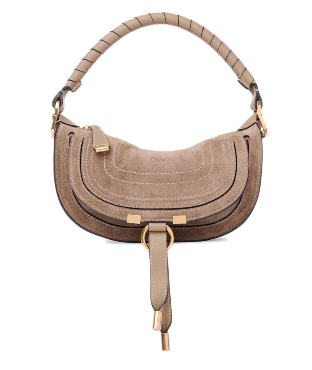 CHLOE Бежевая замшевая сумка через плечо, фото 1