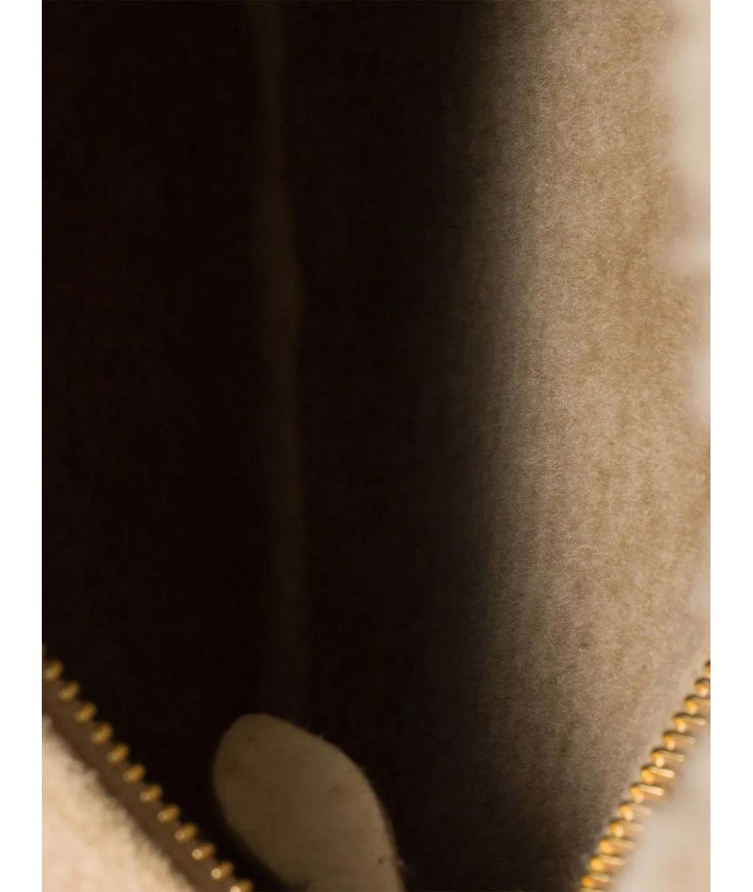 MIU MIU Бежевая кожаная сумка с короткими ручками, фото 4