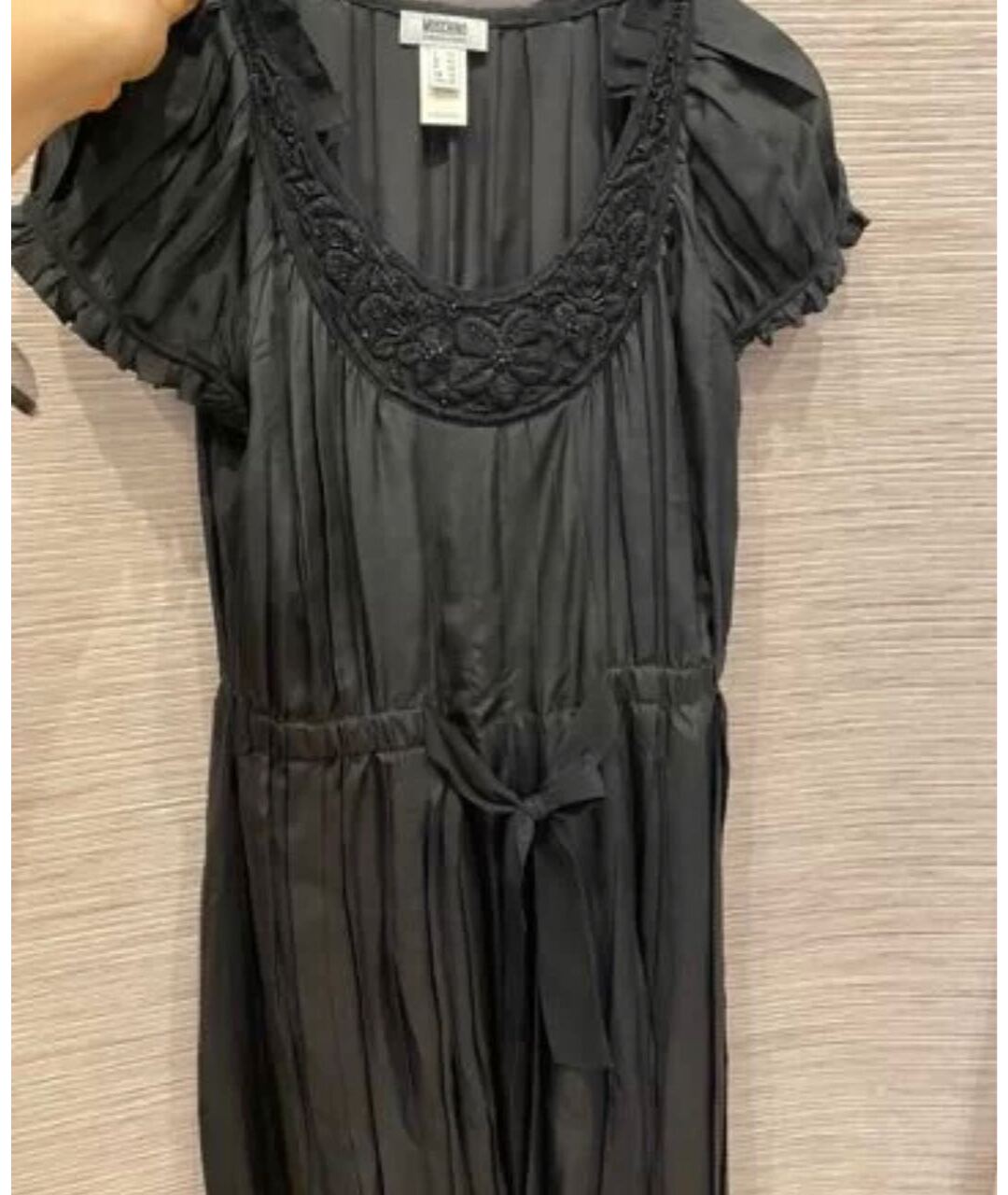 MOSCHINO Черное шелковое коктейльное платье, фото 4
