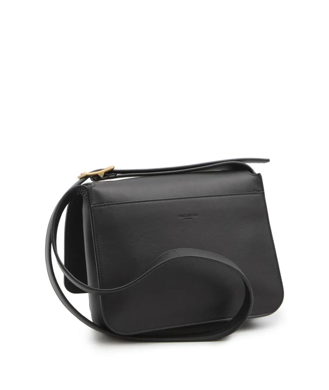 SAINT LAURENT Черная кожаная сумка через плечо, фото 2