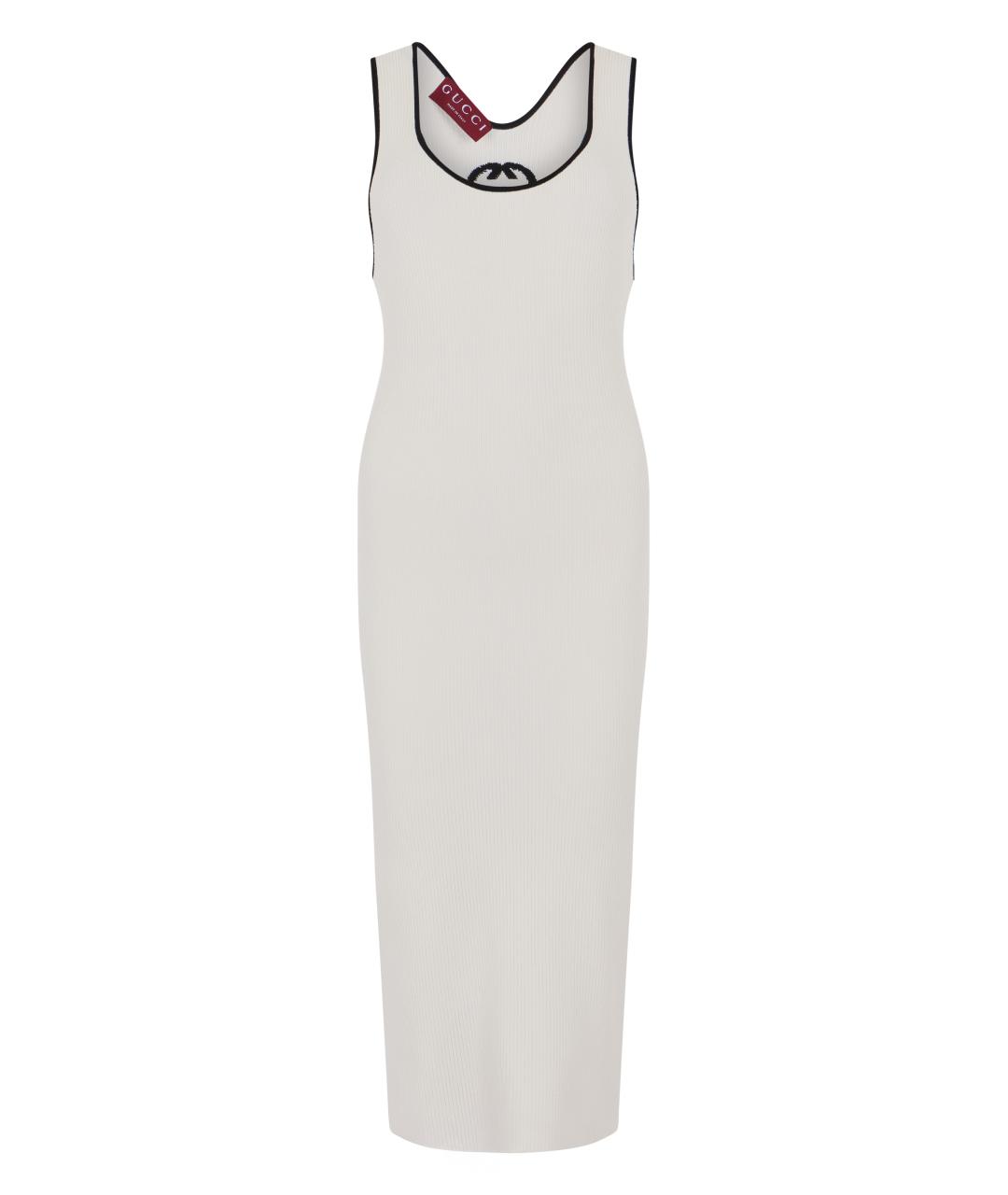 GUCCI Белое полиэстеровое повседневное платье, фото 1