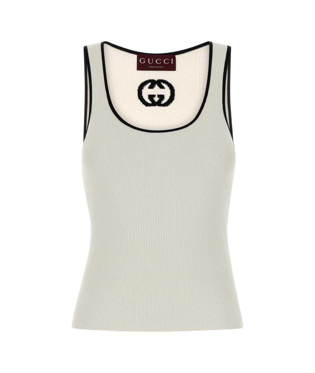 GUCCI Белая полиэстеровая майка, фото 1