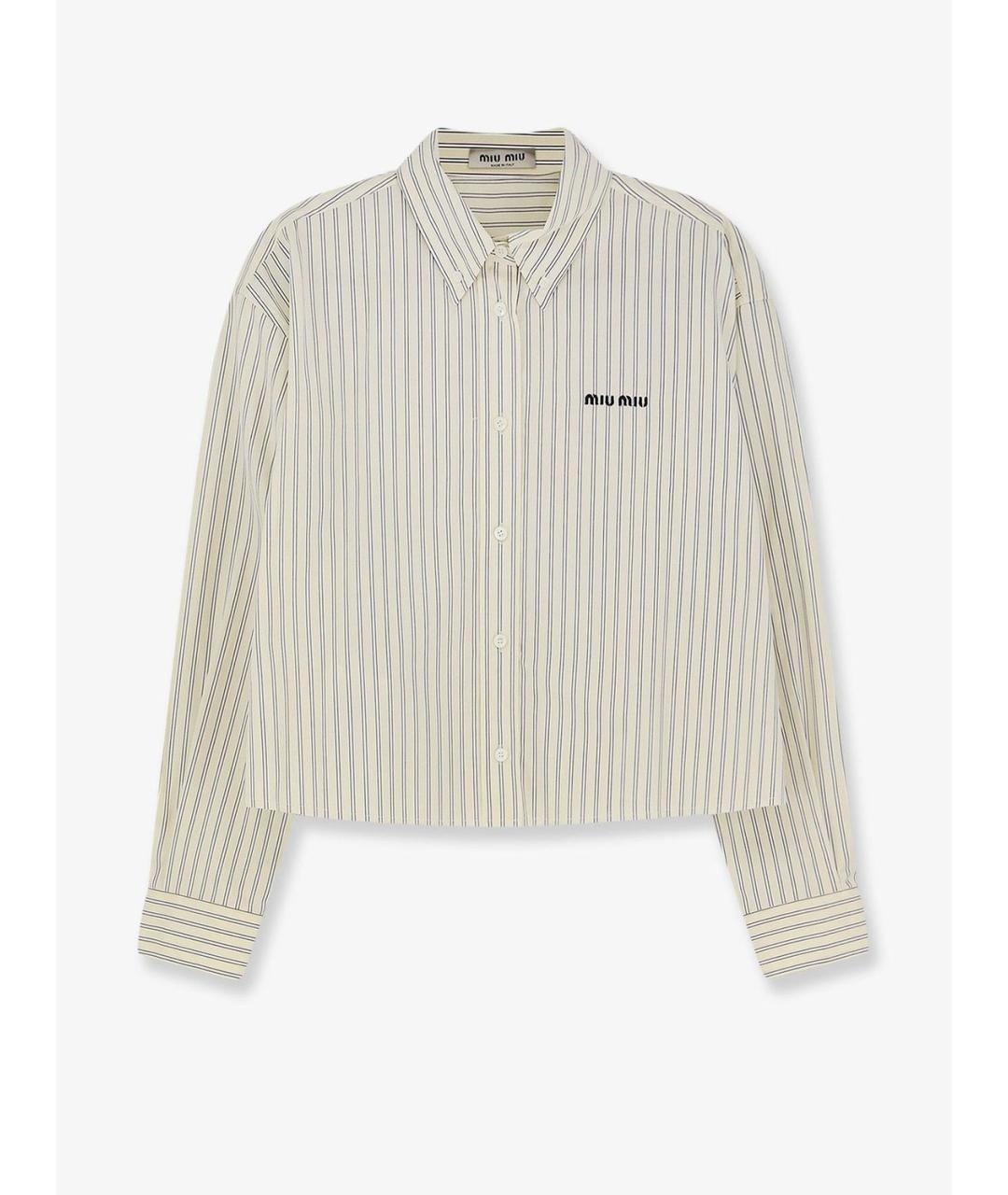 MIU MIU Бежевая хлопковая рубашка, фото 1