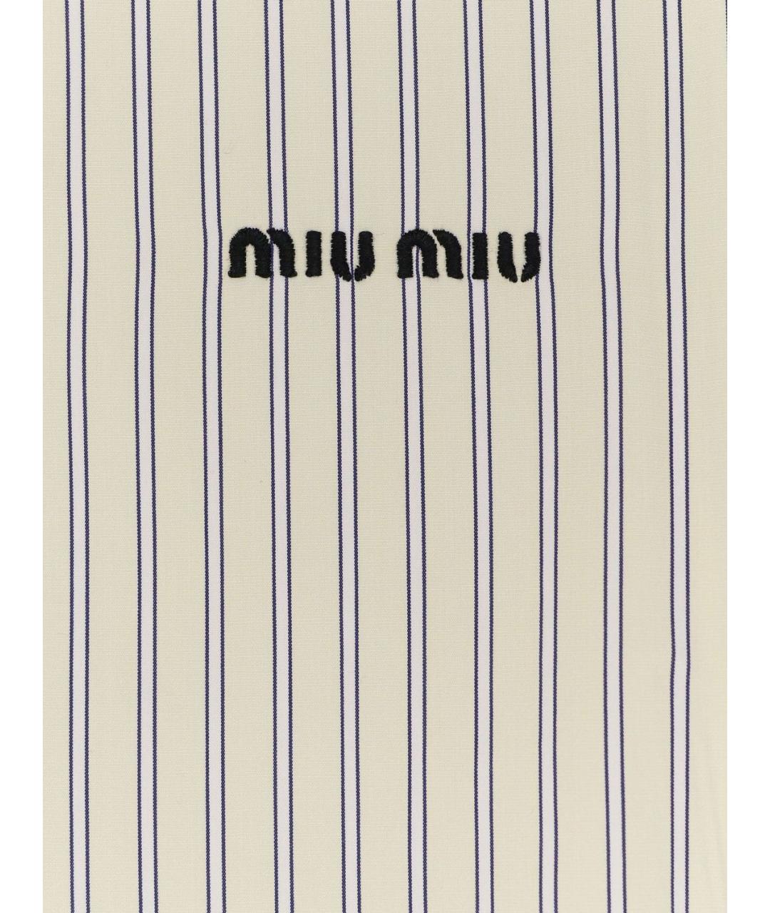 MIU MIU Бежевая хлопковая рубашка, фото 3