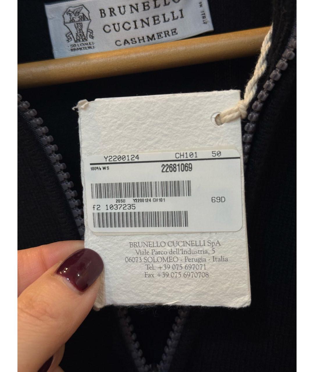 BRUNELLO CUCINELLI Черный кашемировый джемпер / свитер, фото 4